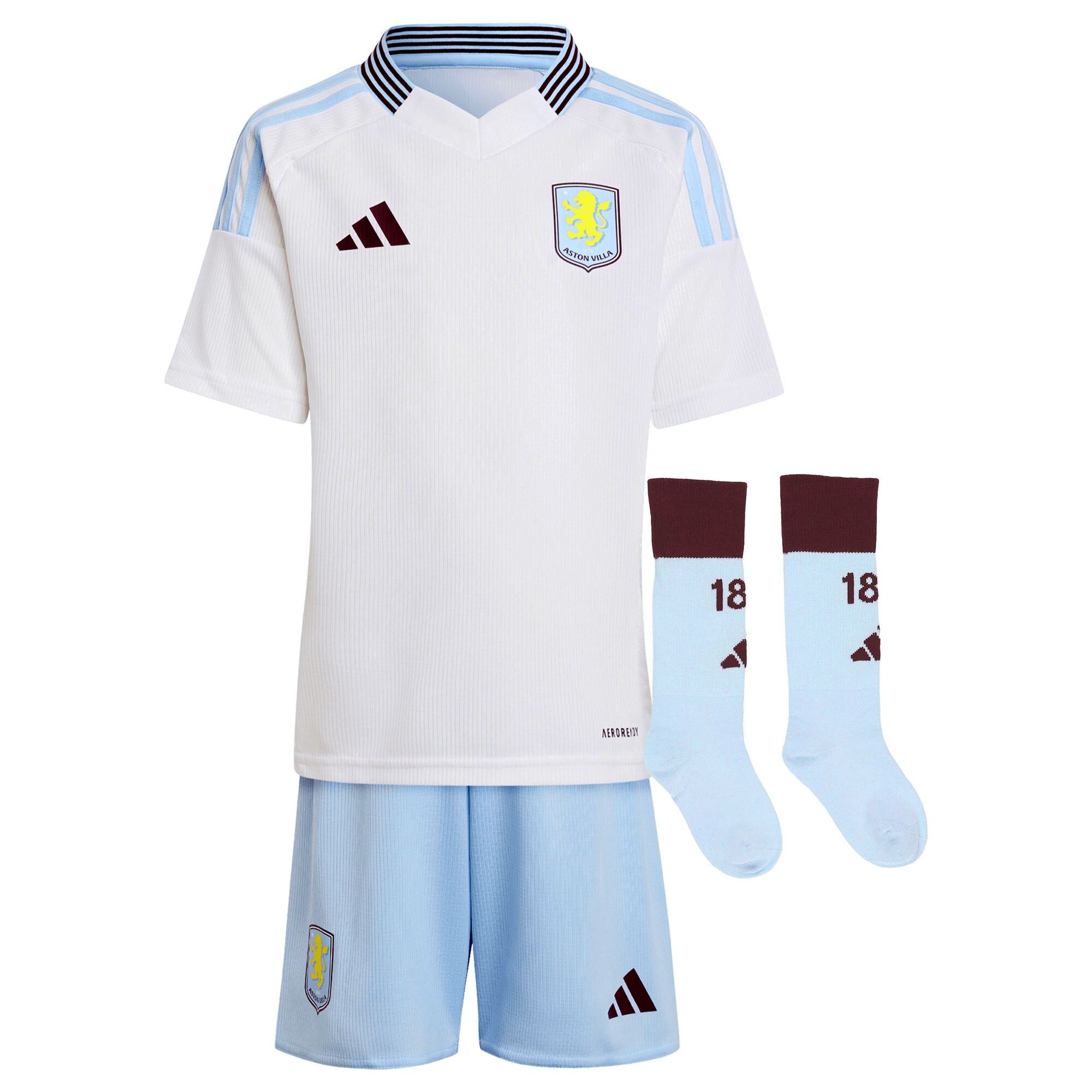 AVFC aston villa adidas away mini kit 2024-25 with bogarde 26 printing Collection | Official Aston Villa Kits and Apparel