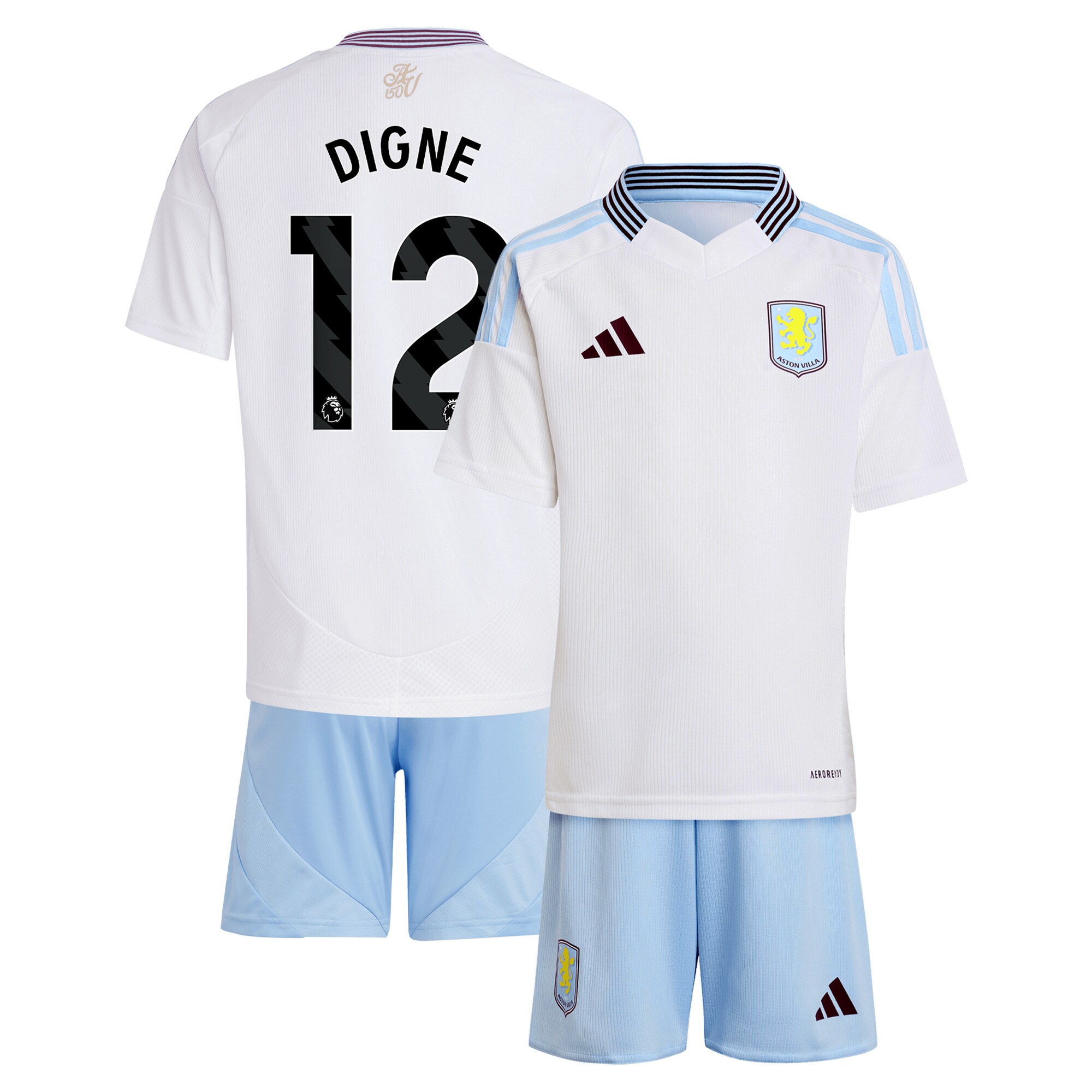 AVFC aston villa adidas away mini kit 2024-25 with digne 12 printing Collection | Official Aston Villa Kits and Apparel