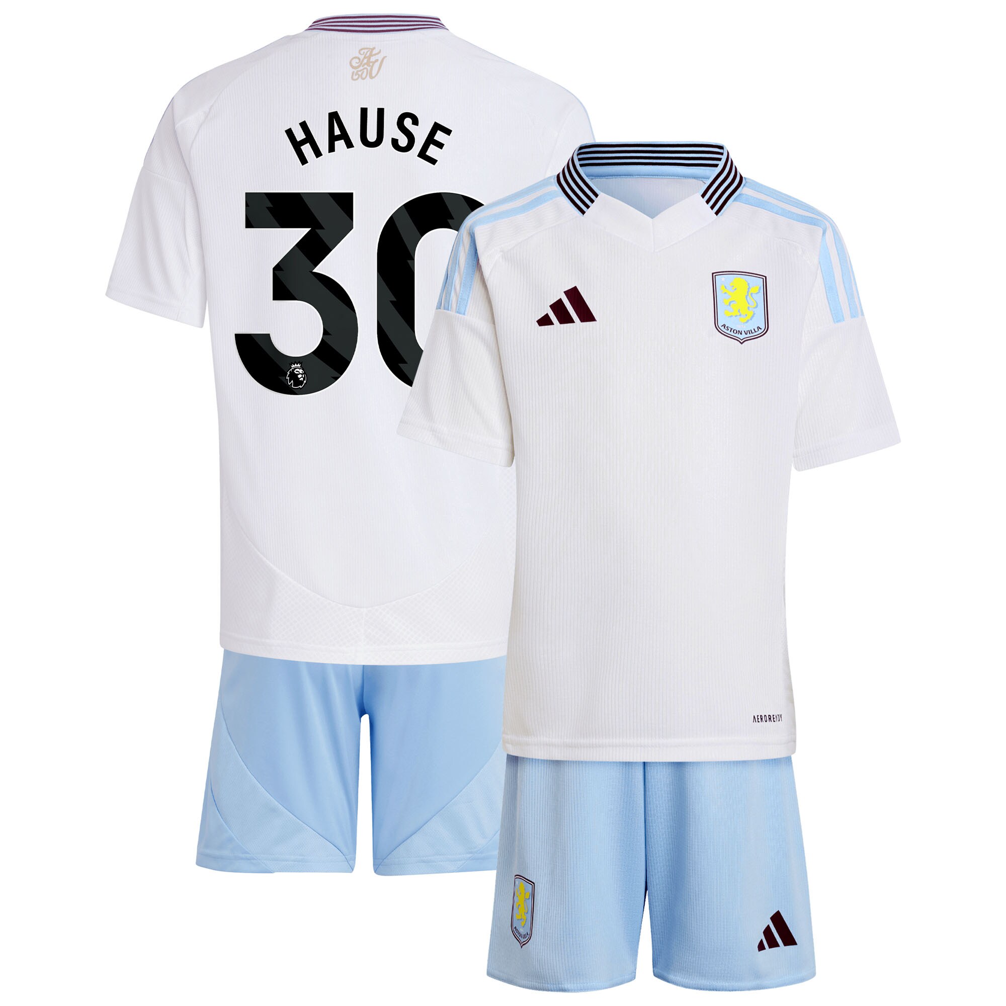 AVFC aston villa adidas away mini kit 2024-25 with hause 30 printing Collection | Official Aston Villa Kits and Apparel