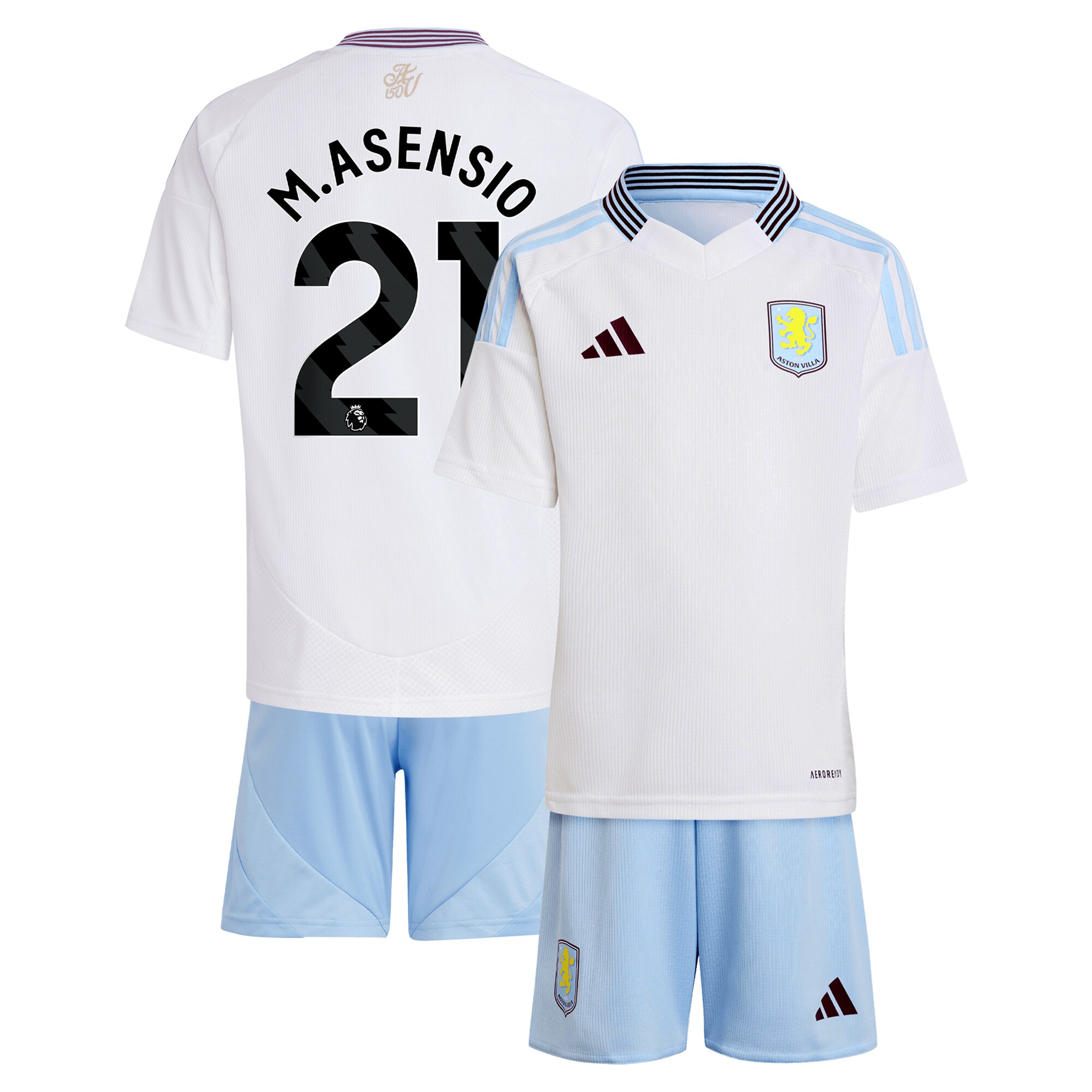 AVFC aston villa adidas away mini kit 2024-25 with m.asensio 21 printing Collection | Official Aston Villa Kits and Apparel