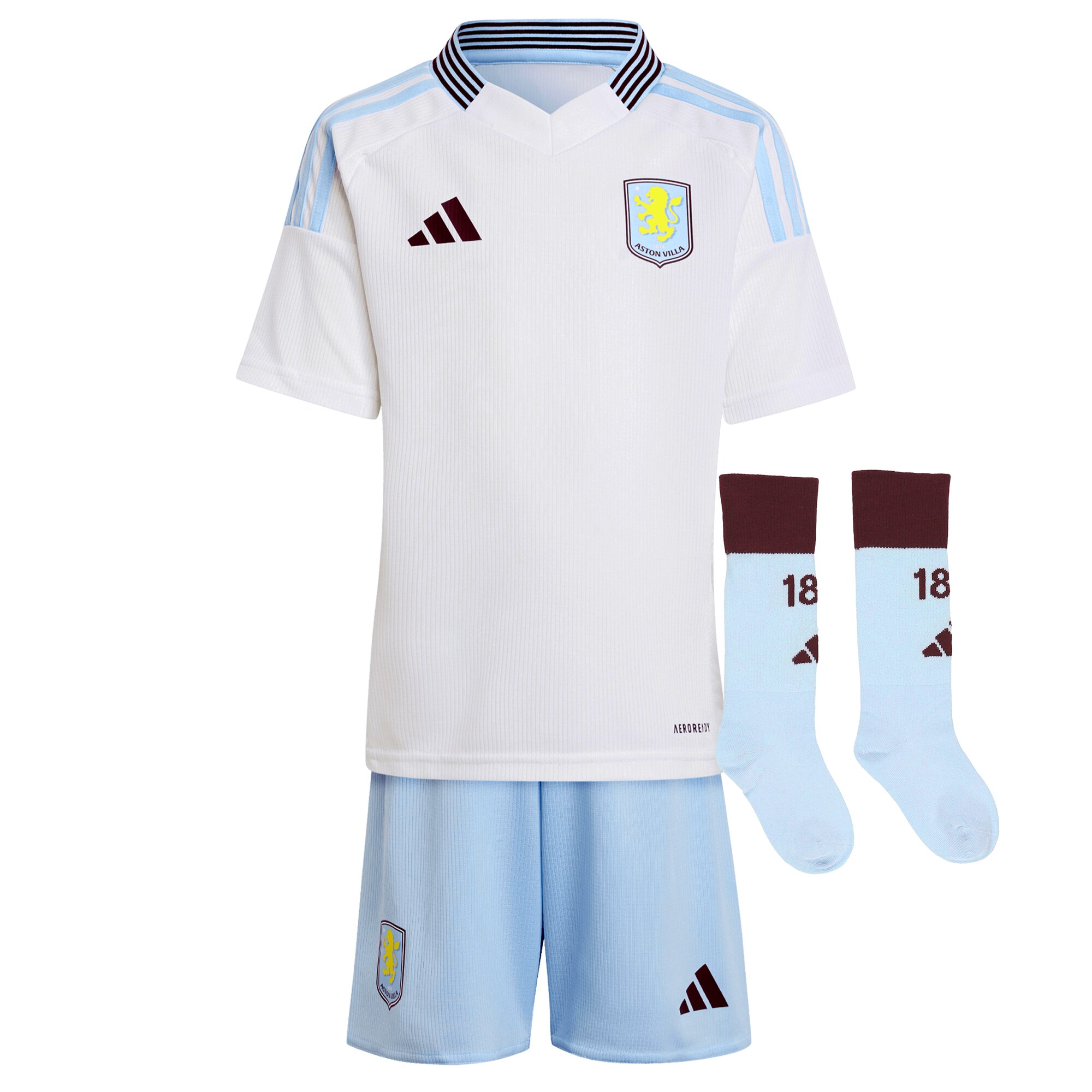 AVFC aston villa adidas away mini kit 2024-25 with malen 17 printing Collection | Official Aston Villa Kits and Apparel