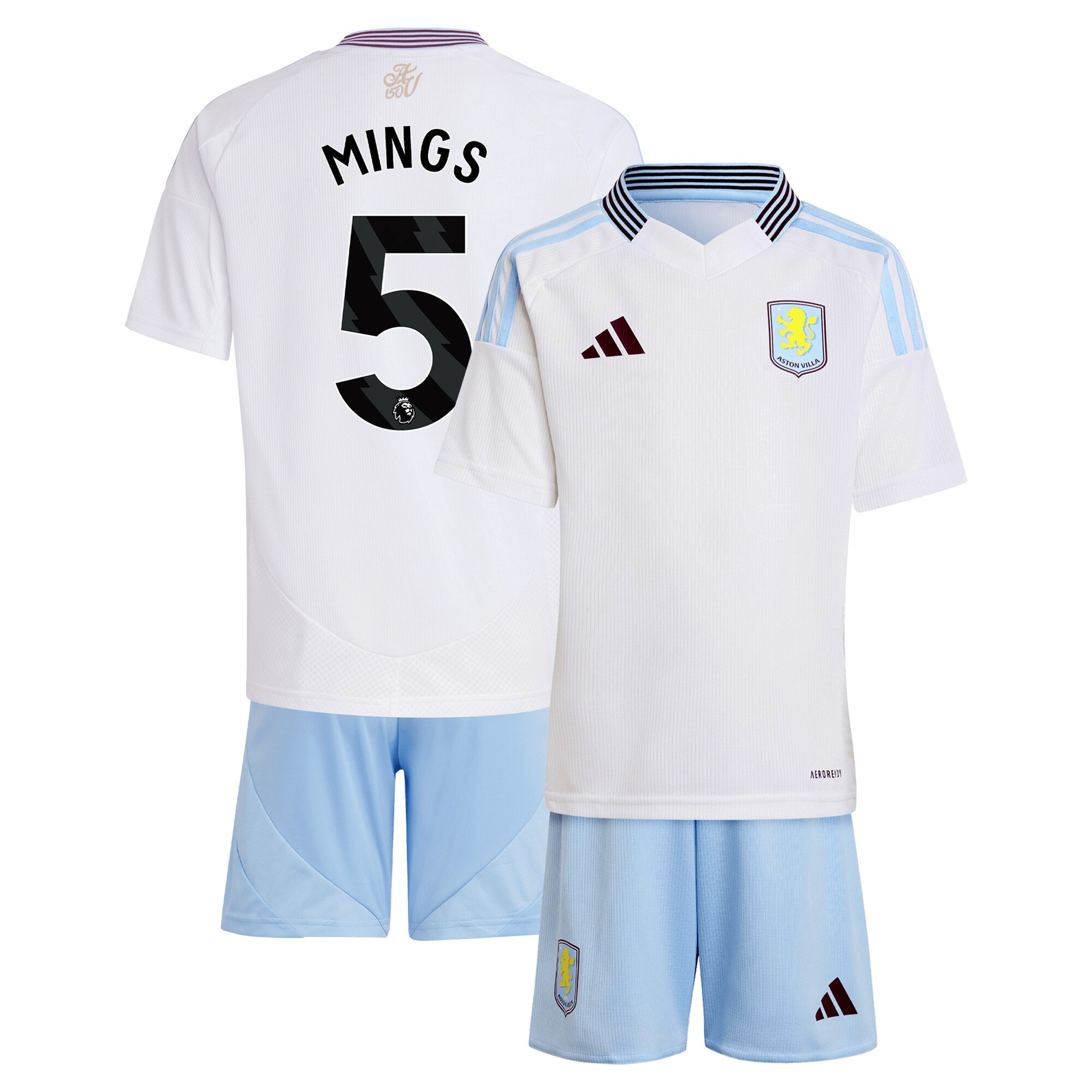 AVFC aston villa adidas away mini kit 2024-25 with mings 5 printing Collection | Official Aston Villa Kits and Apparel