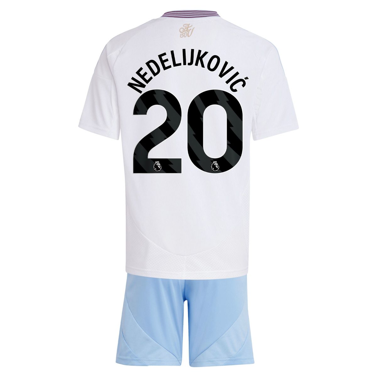 AVFC aston villa adidas away mini kit 2024-25 with nedeljković 20 printing Collection | Official Aston Villa Kits and Apparel