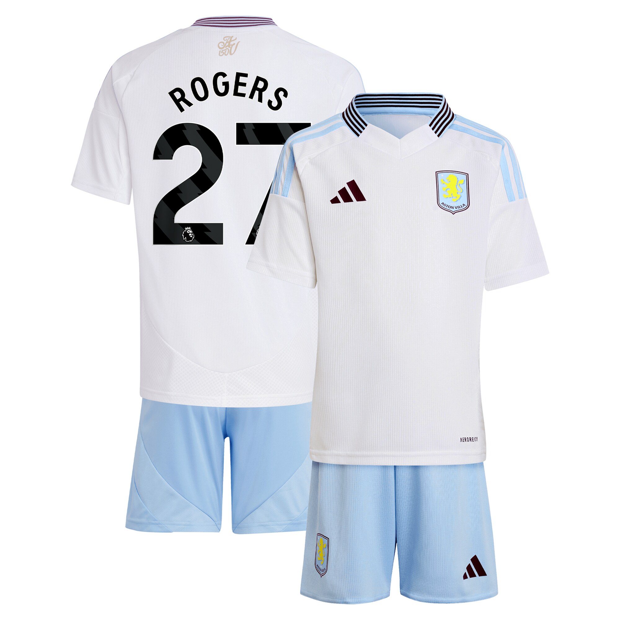 AVFC aston villa adidas away mini kit 2024-25 with rogers 27 printing Collection | Official Aston Villa Kits and Apparel