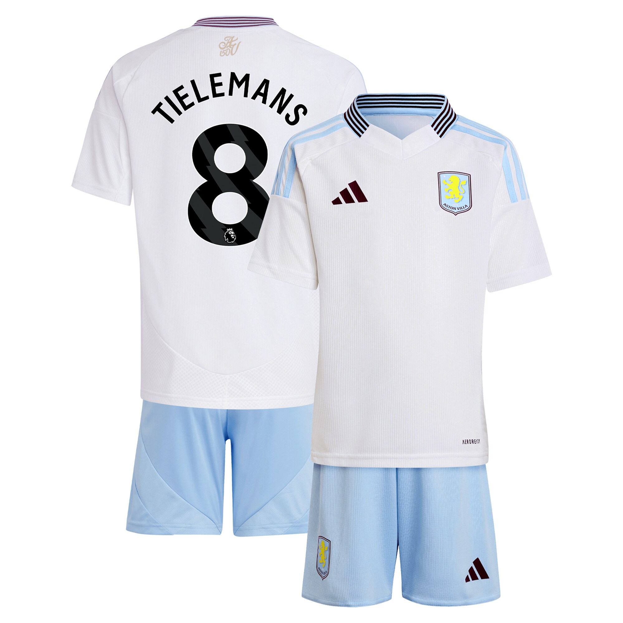 AVFC aston villa adidas away mini kit 2024-25 with tielemans 8 printing Collection | Official Aston Villa Kits and Apparel