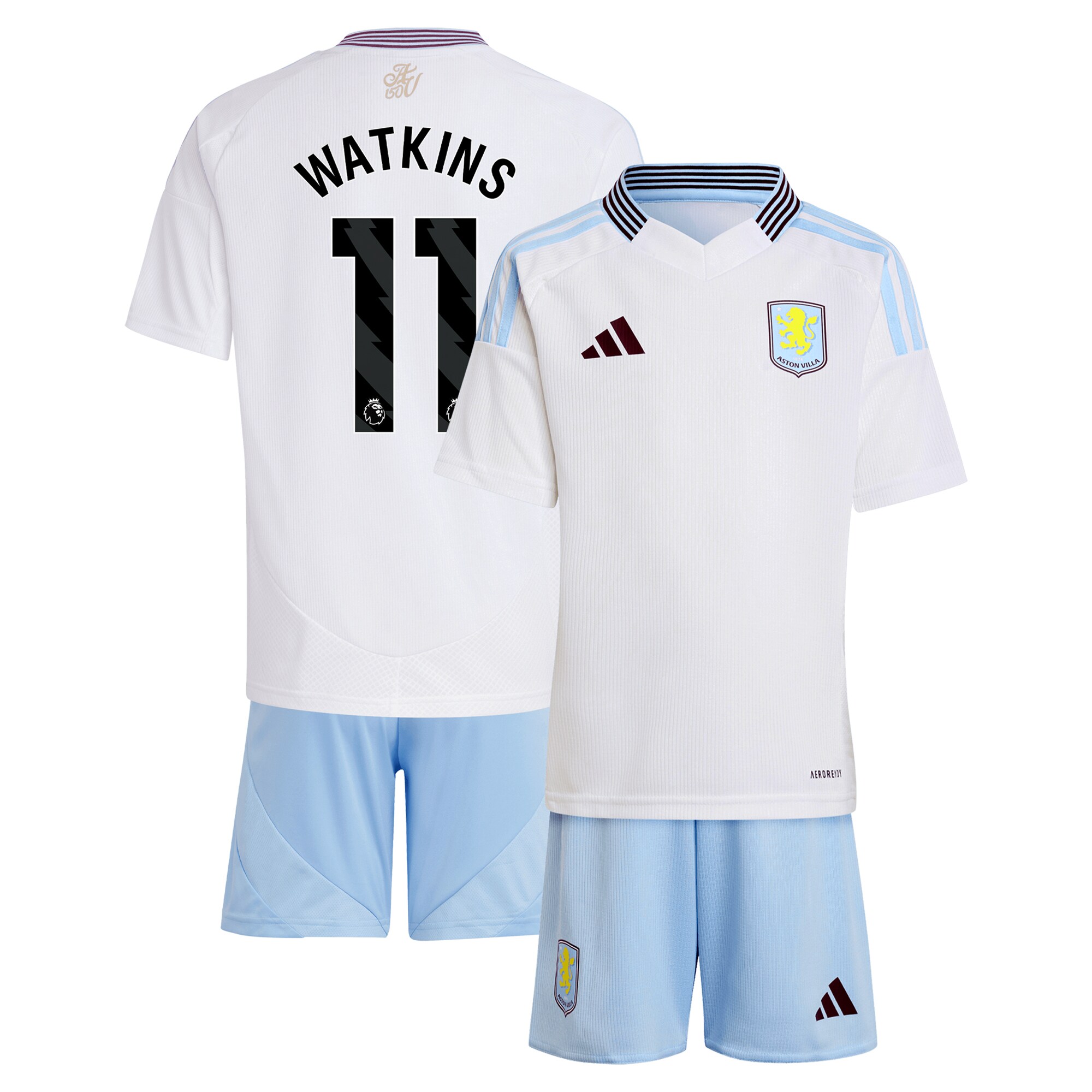 AVFC aston villa adidas away mini kit 2024-25 with watkins 11 printing Collection | Official Aston Villa Kits and Apparel