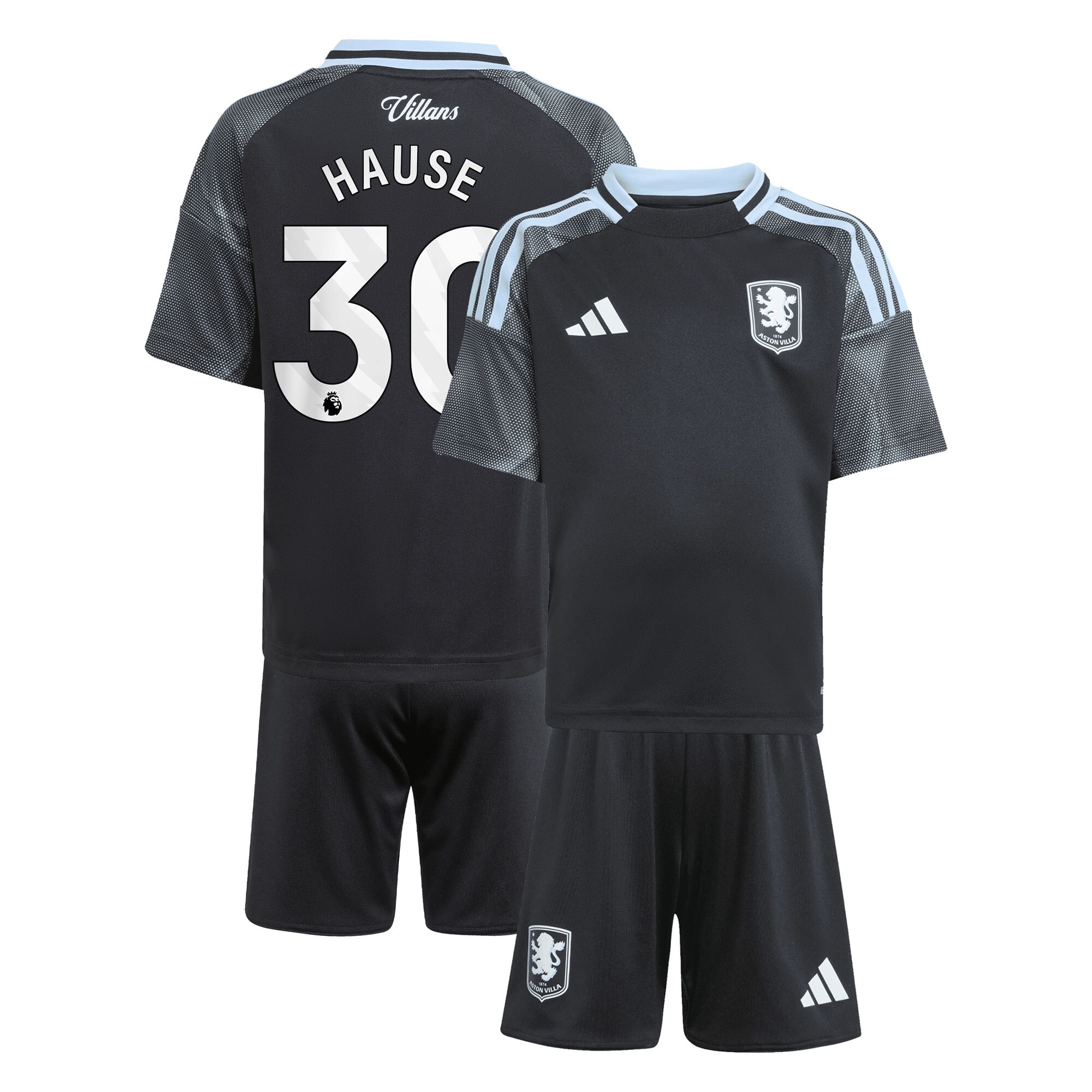 AVFC aston villa adidas away mini kit 2025-26 with hause 30 printing Collection | Official Aston Villa Kits and Apparel