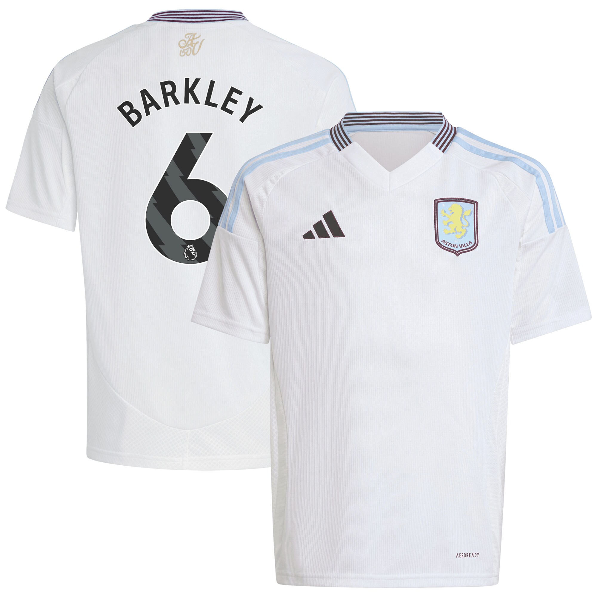 AVFC aston villa adidas away shirt 2024-25 – kids with barkley 6 printing Collection | Official Aston Villa Kits and Apparel