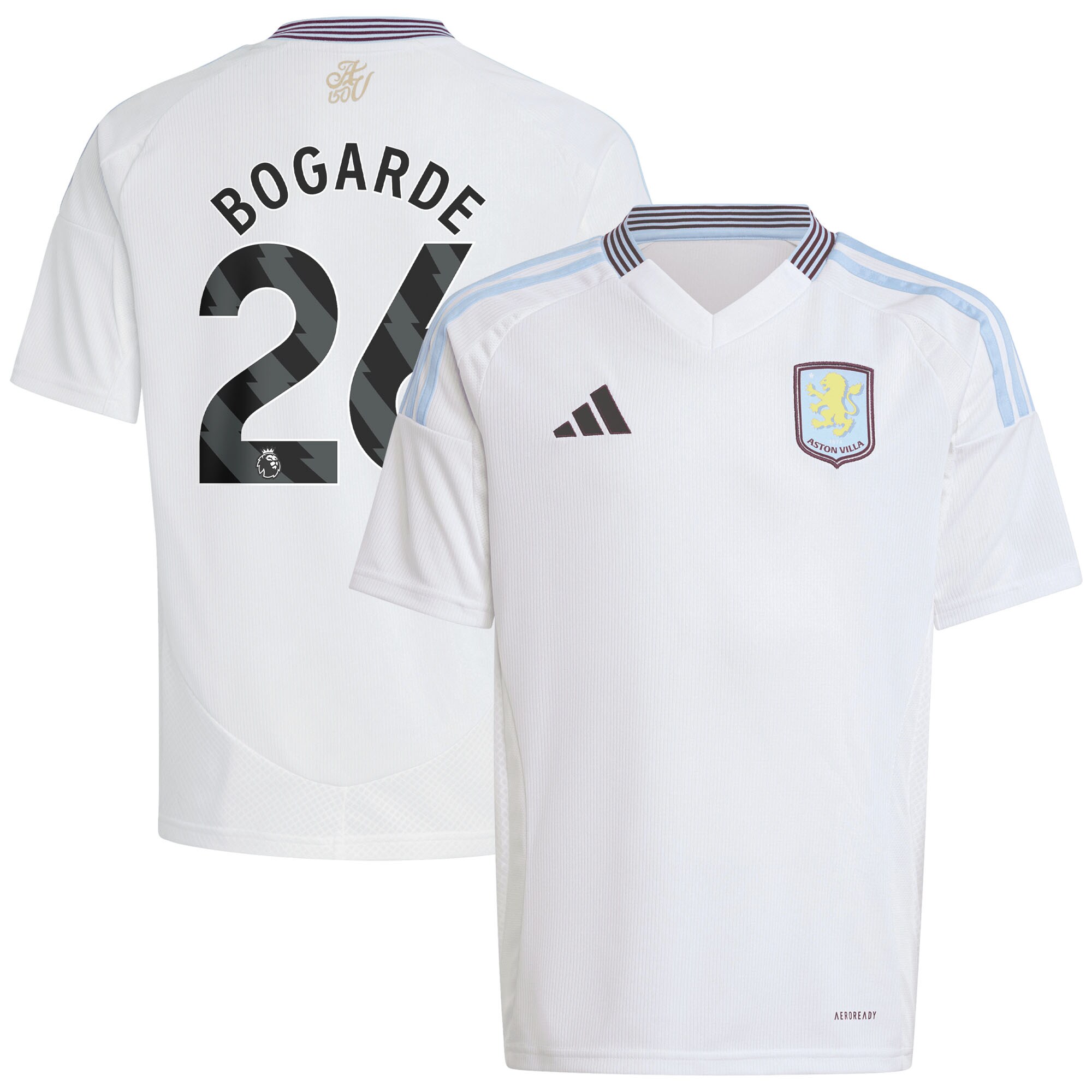 AVFC aston villa adidas away shirt 2024-25 – kids with bogarde 26 printing Collection | Official Aston Villa Kits and Apparel