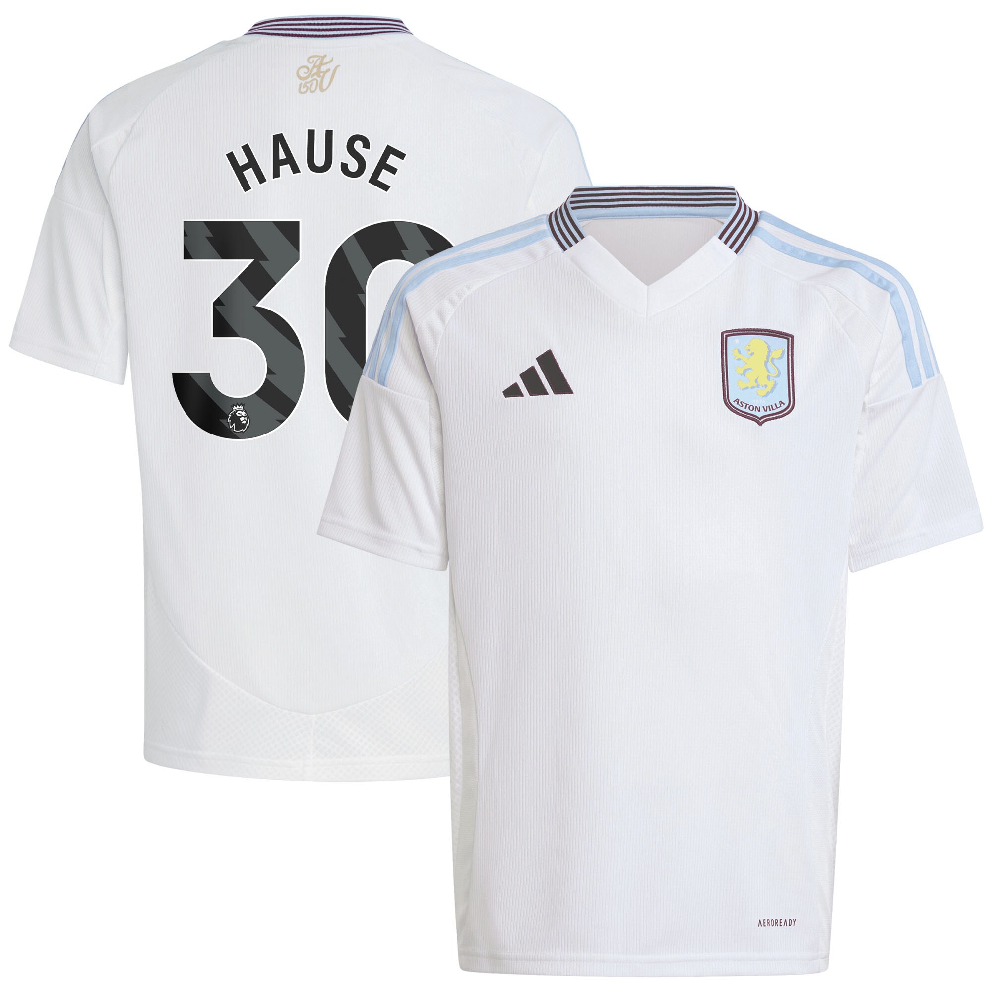 AVFC aston villa adidas away shirt 2024-25 – kids with hause 30 printing Collection | Official Aston Villa Kits and Apparel