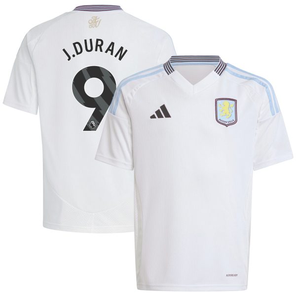 AVFC aston villa adidas away shirt 2024-25 – kids with j.duran 9 printing Collection | Official Aston Villa Kits and Apparel