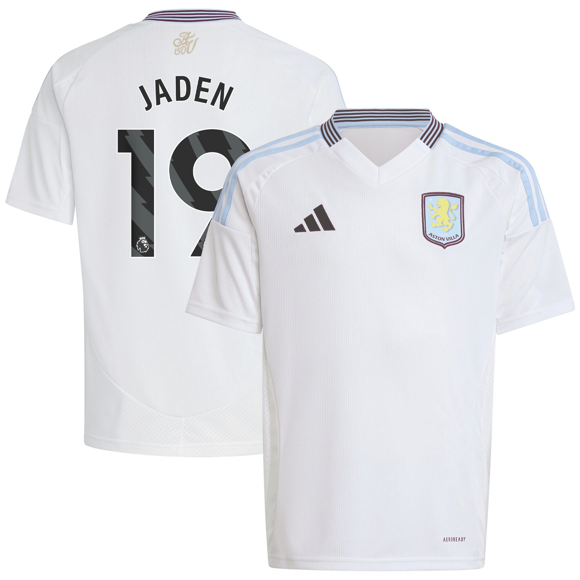 AVFC aston villa adidas away shirt 2024-25 – kids with jaden 19 printing Collection | Official Aston Villa Kits and Apparel