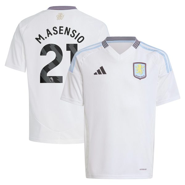 AVFC aston villa adidas away shirt 2024-25 – kids with m.asensio 21 printing Collection | Official Aston Villa Kits and Apparel