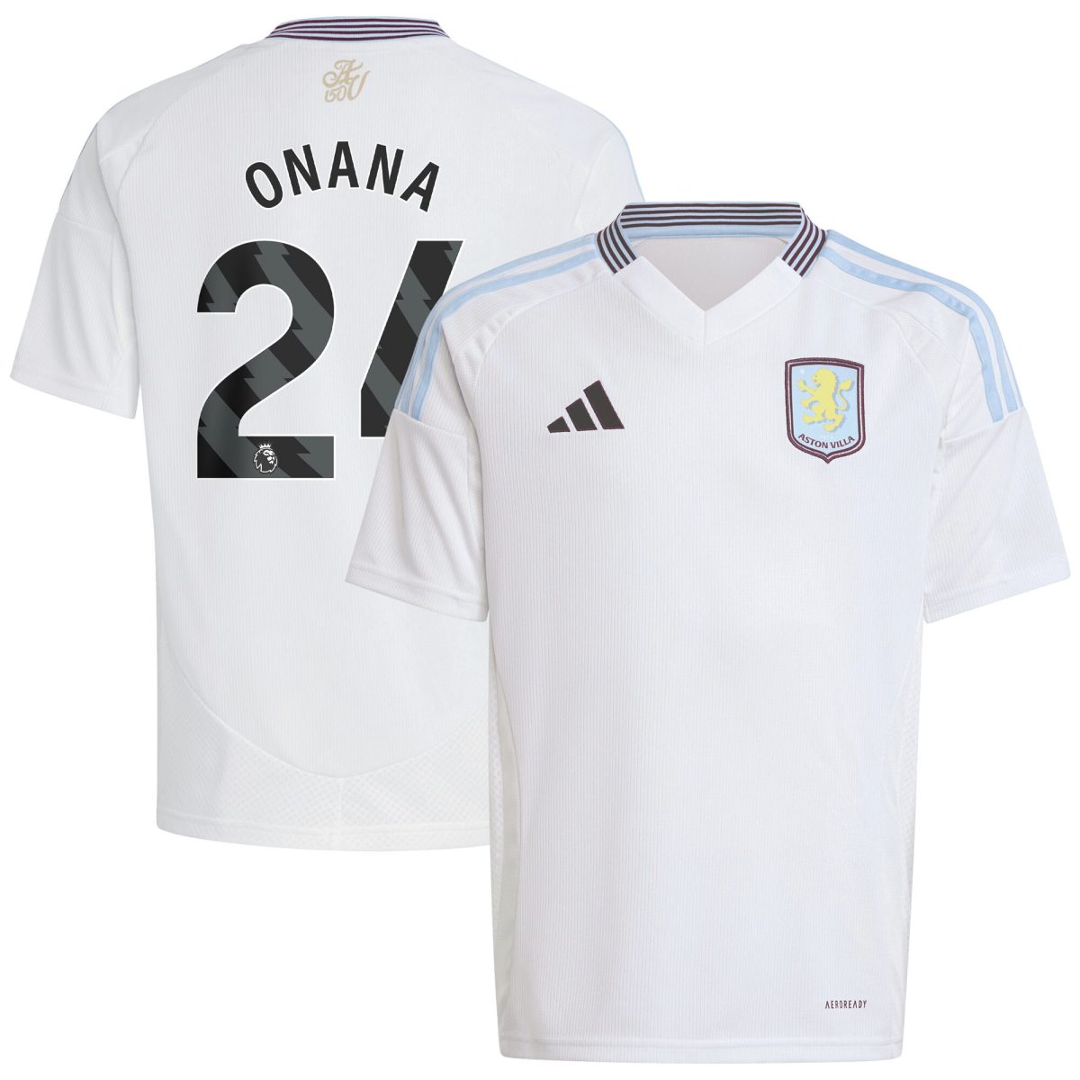 AVFC aston villa adidas away shirt 2024-25 – kids with onana 24 printing Collection | Official Aston Villa Kits and Apparel