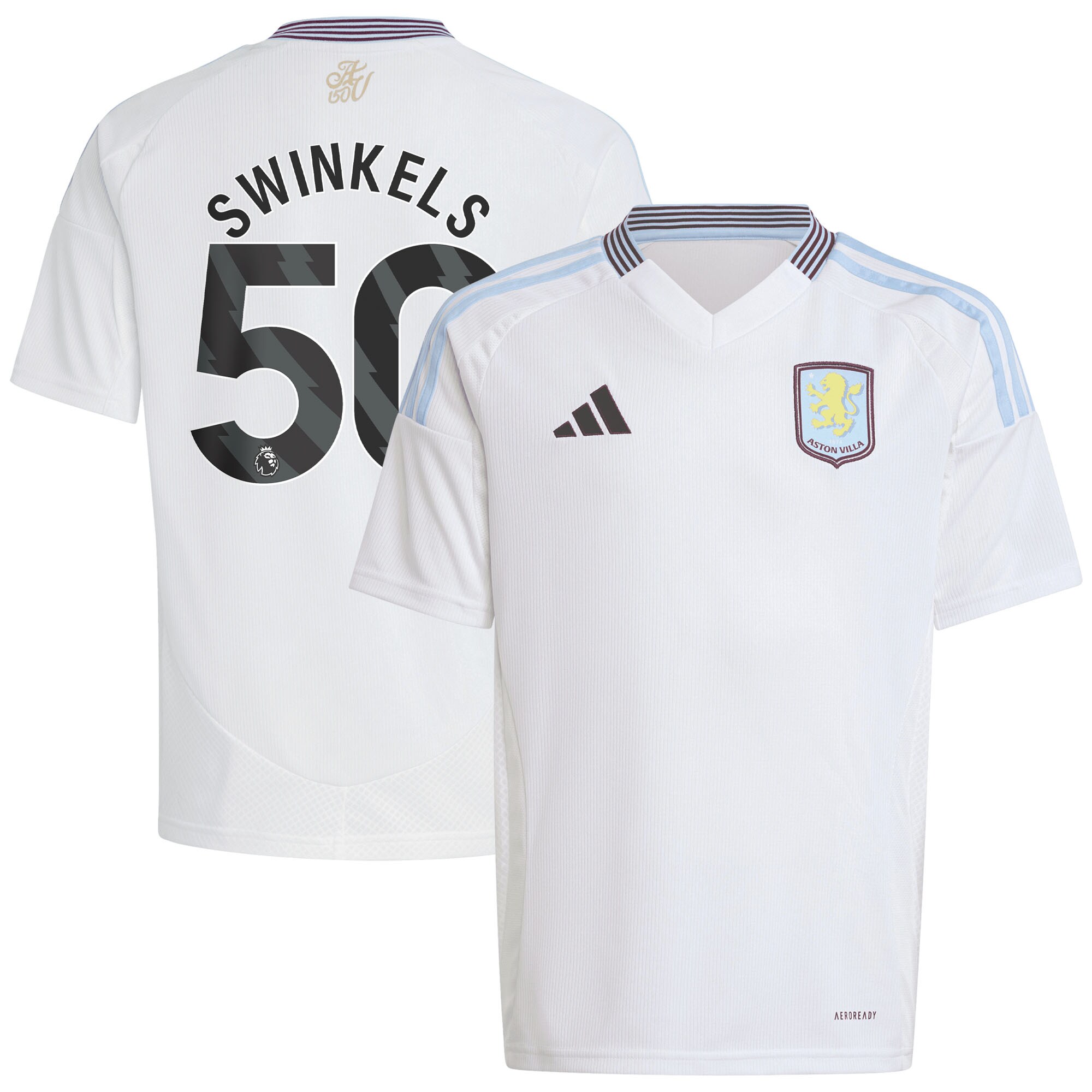 AVFC aston villa adidas away shirt 2024-25 – kids with swinkels 50 printing Collection | Official Aston Villa Kits and Apparel