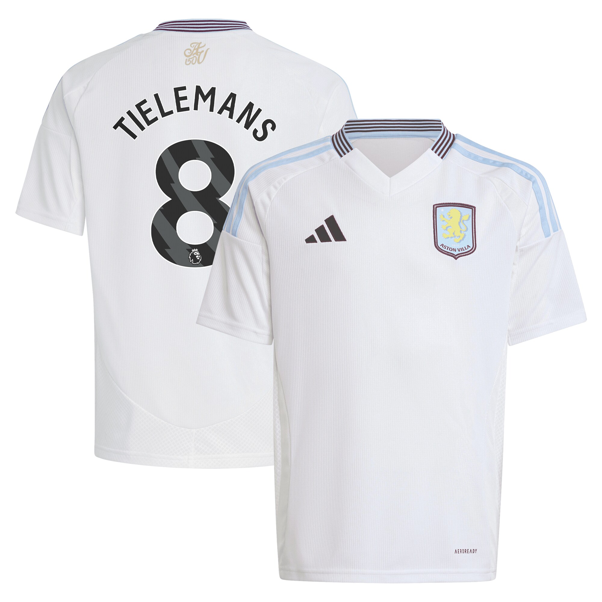 AVFC aston villa adidas away shirt 2024-25 – kids with tielemans 8 printing Collection | Official Aston Villa Kits and Apparel