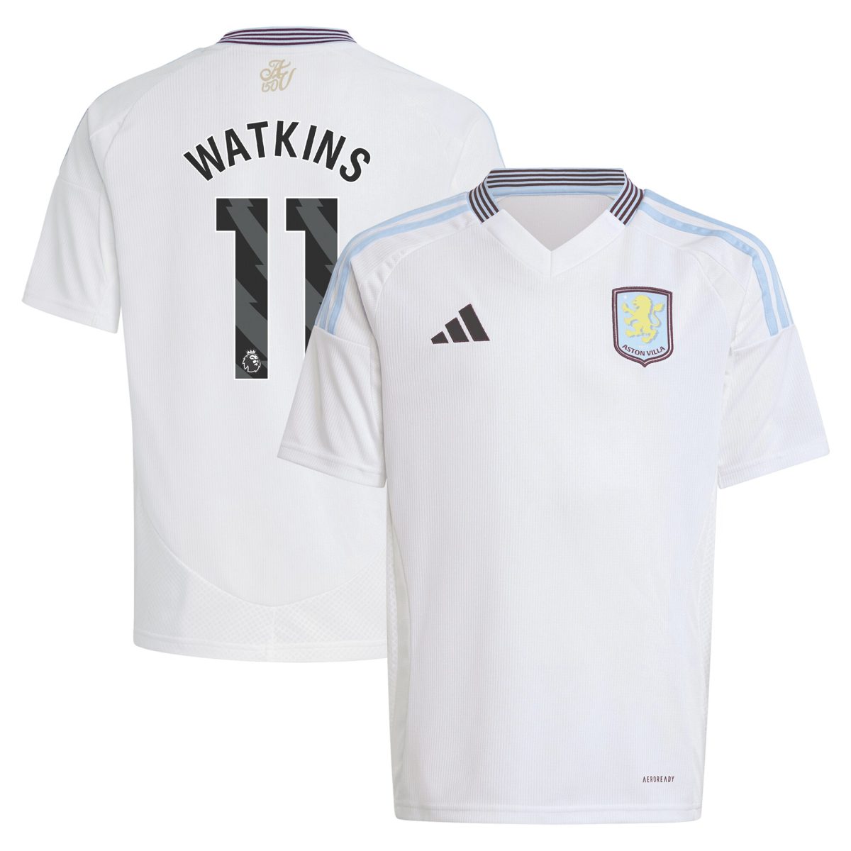 AVFC aston villa adidas away shirt 2024-25 – kids with watkins 11 printing Collection | Official Aston Villa Kits and Apparel