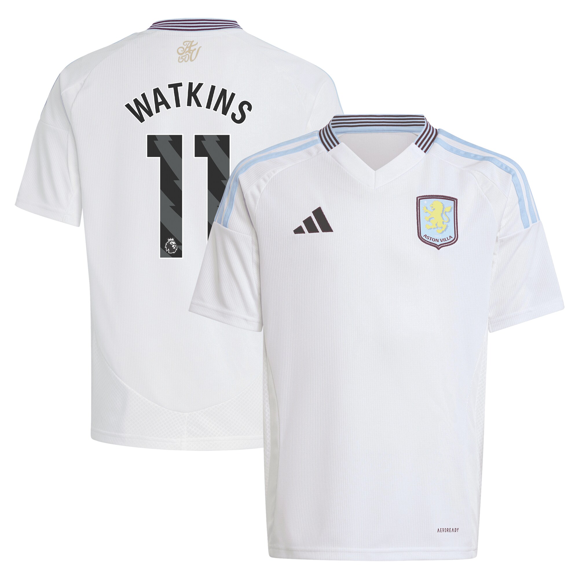 AVFC aston villa adidas away shirt 2024-25 – kids with watkins 11 printing Collection | Official Aston Villa Kits and Apparel