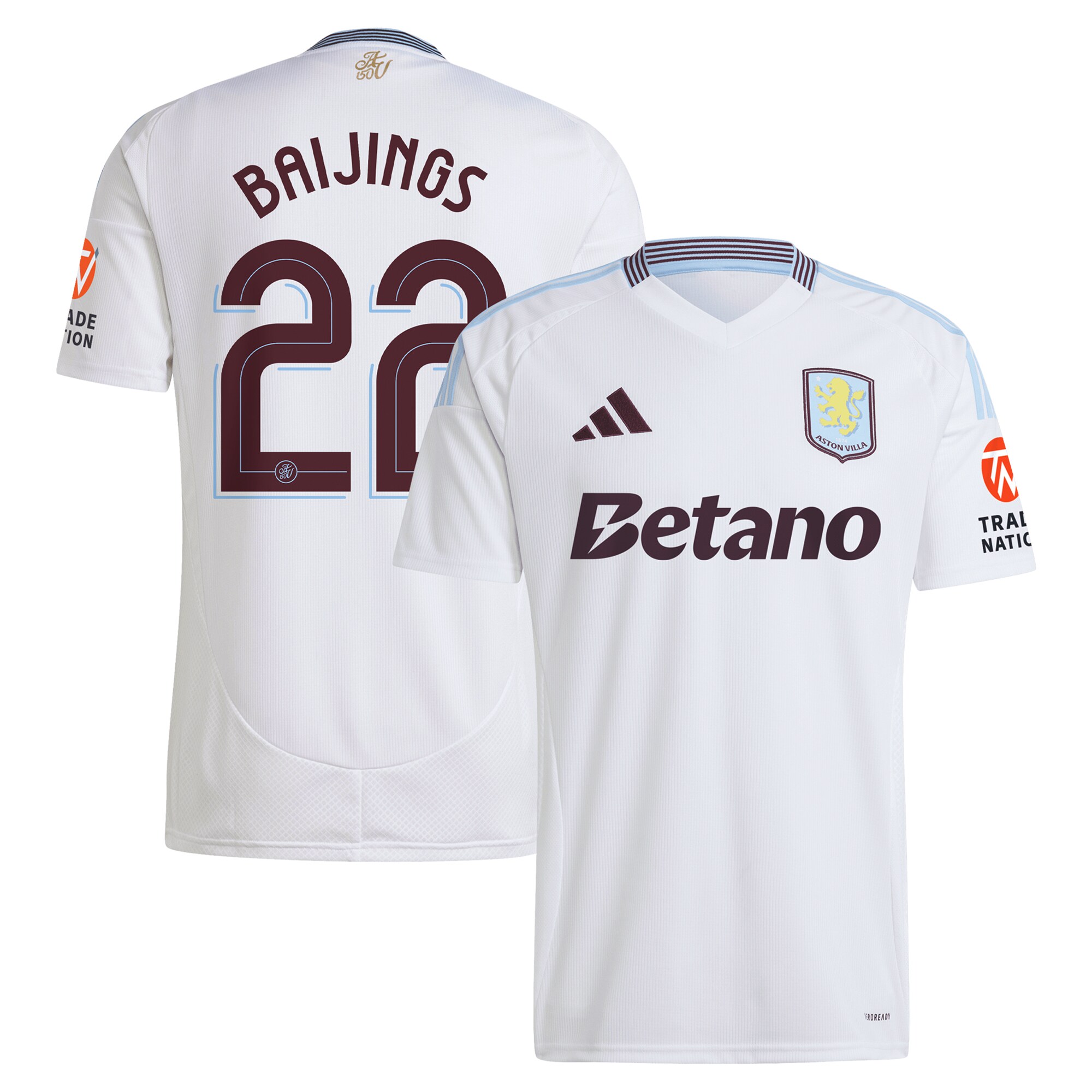 AVFC aston villa adidas away shirt 2024-25 with baijings 22 cup printing Collection | Official Aston Villa Kits and Apparel