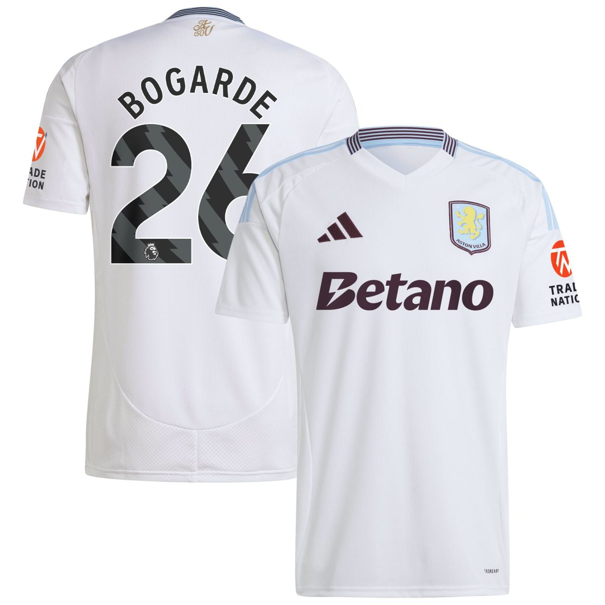 AVFC aston villa adidas away shirt 2024-25 with bogarde 26 printing Collection | Official Aston Villa Kits and Apparel