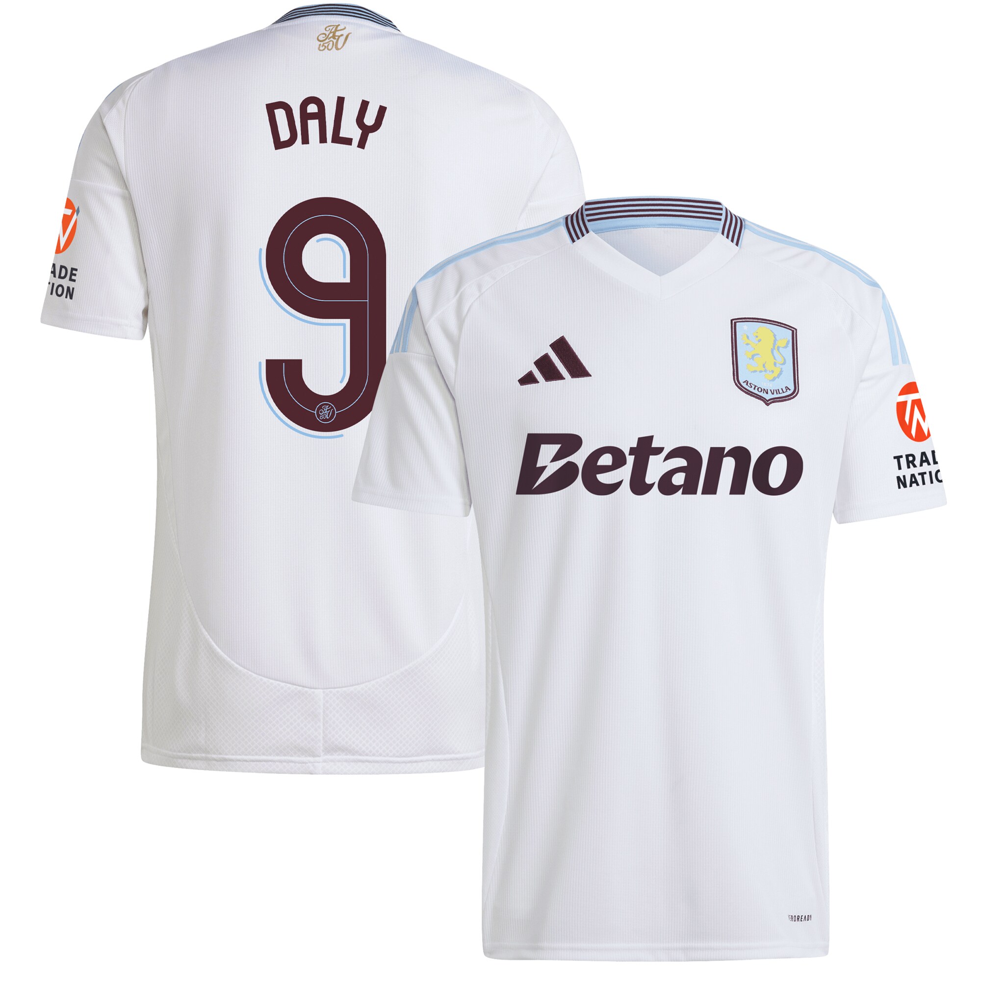 AVFC aston villa adidas away shirt 2024-25 with daly 9 cup printing Collection | Official Aston Villa Kits and Apparel