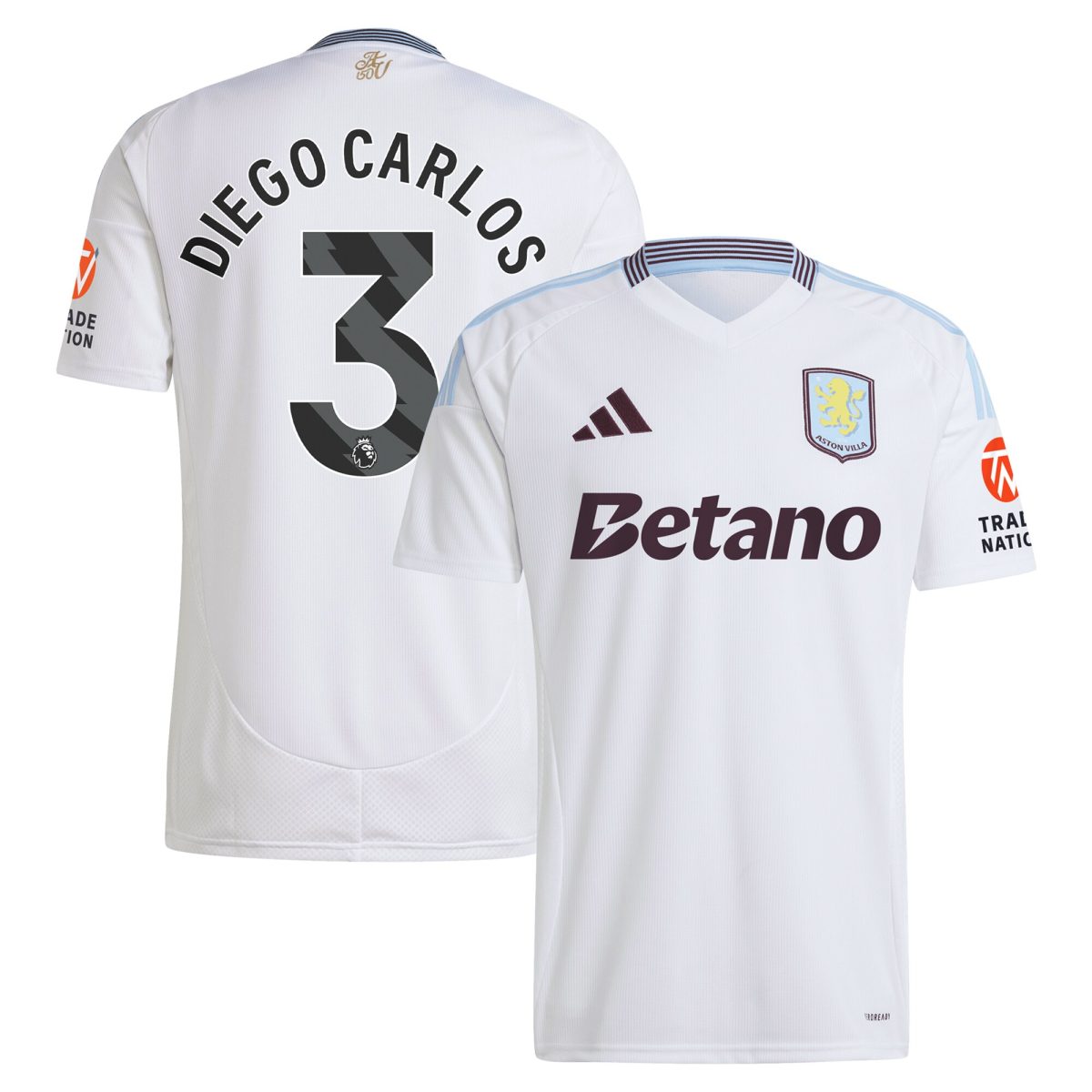 AVFC aston villa adidas away shirt 2024-25 with diego carlos 3 printing Collection | Official Aston Villa Kits and Apparel
