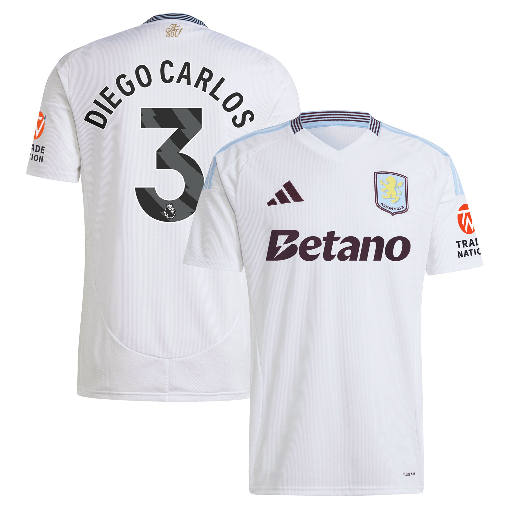 AVFC aston villa adidas away shirt 2024-25 with diego carlos 3 printing Collection | Official Aston Villa Kits and Apparel