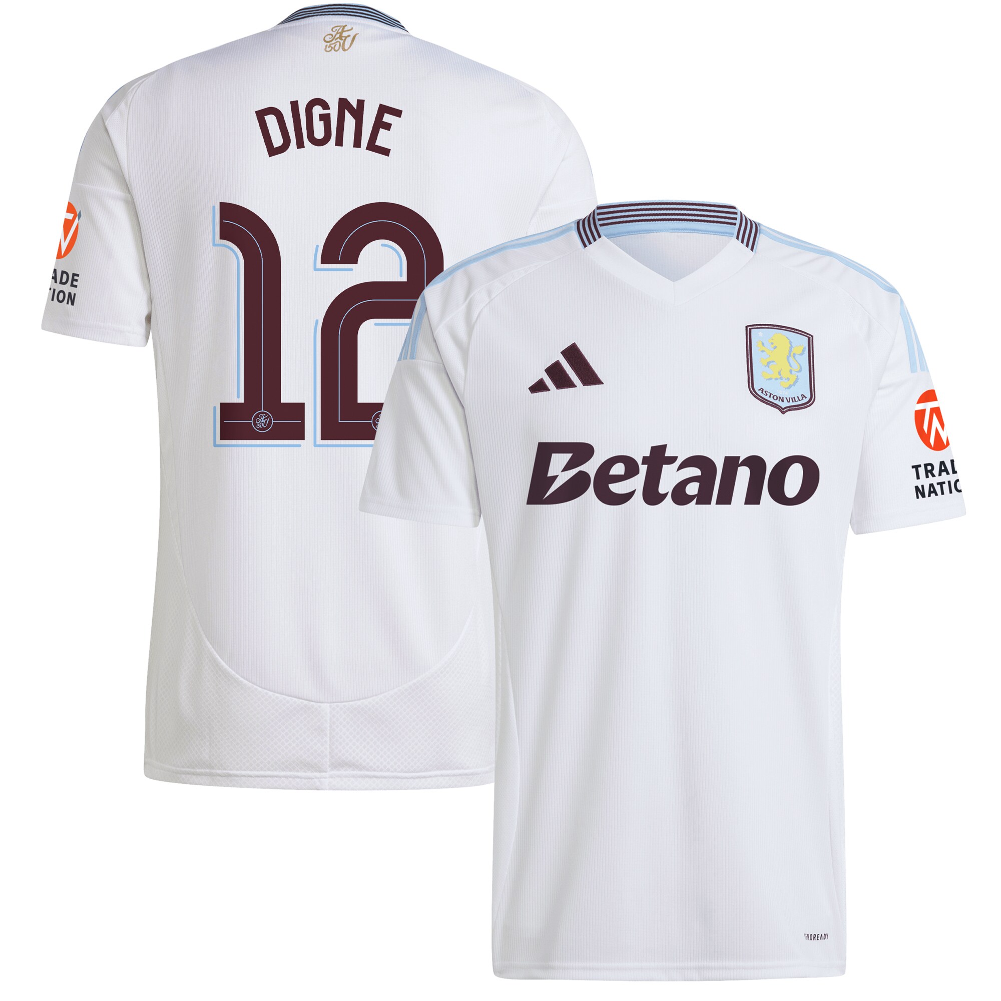 AVFC aston villa adidas away shirt 2024-25 with digne 12 cup printing Collection | Official Aston Villa Kits and Apparel