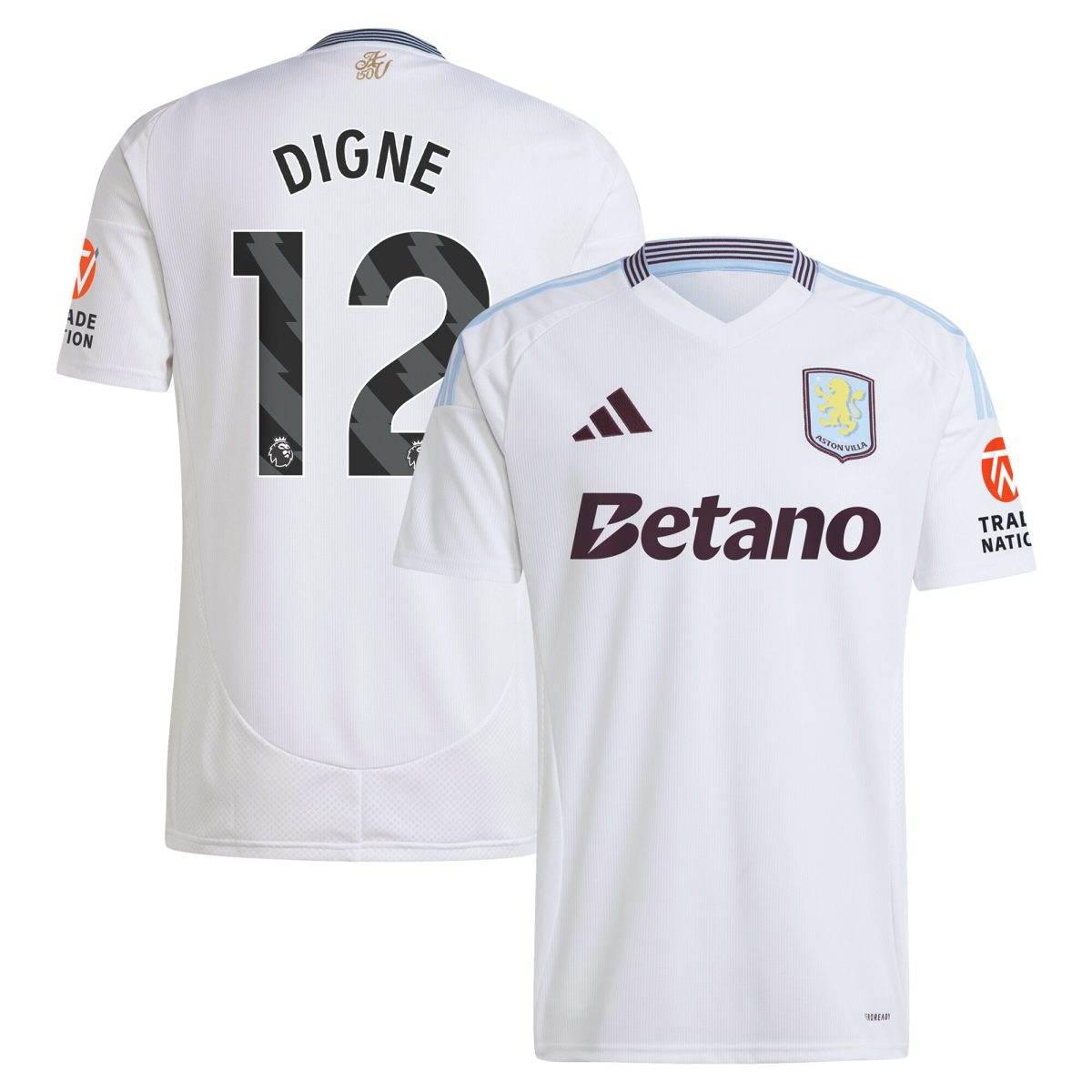 AVFC aston villa adidas away shirt 2024-25 with digne 12 printing Collection | Official Aston Villa Kits and Apparel
