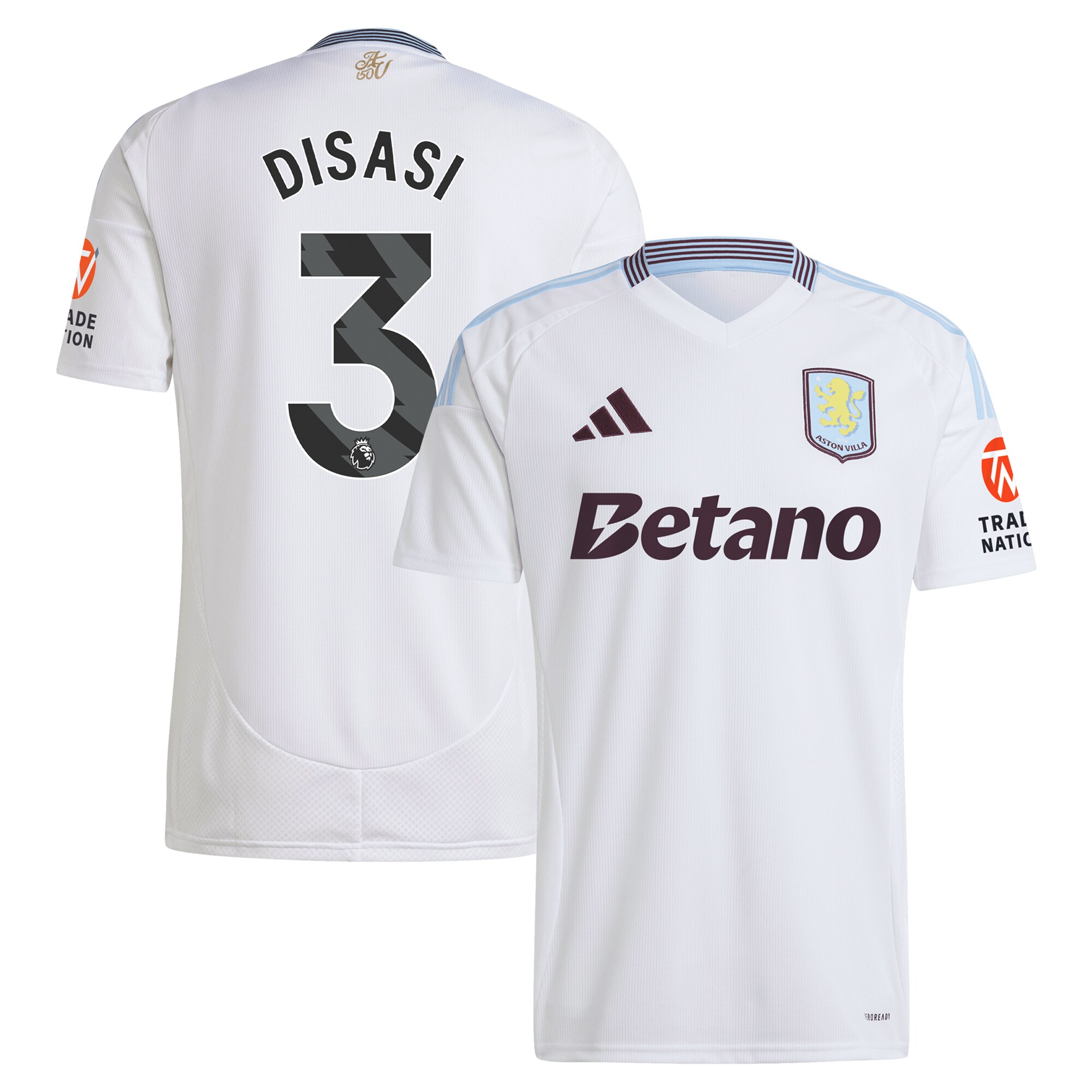 AVFC aston villa adidas away shirt 2024-25 with disasi 3 printing Collection | Official Aston Villa Kits and Apparel