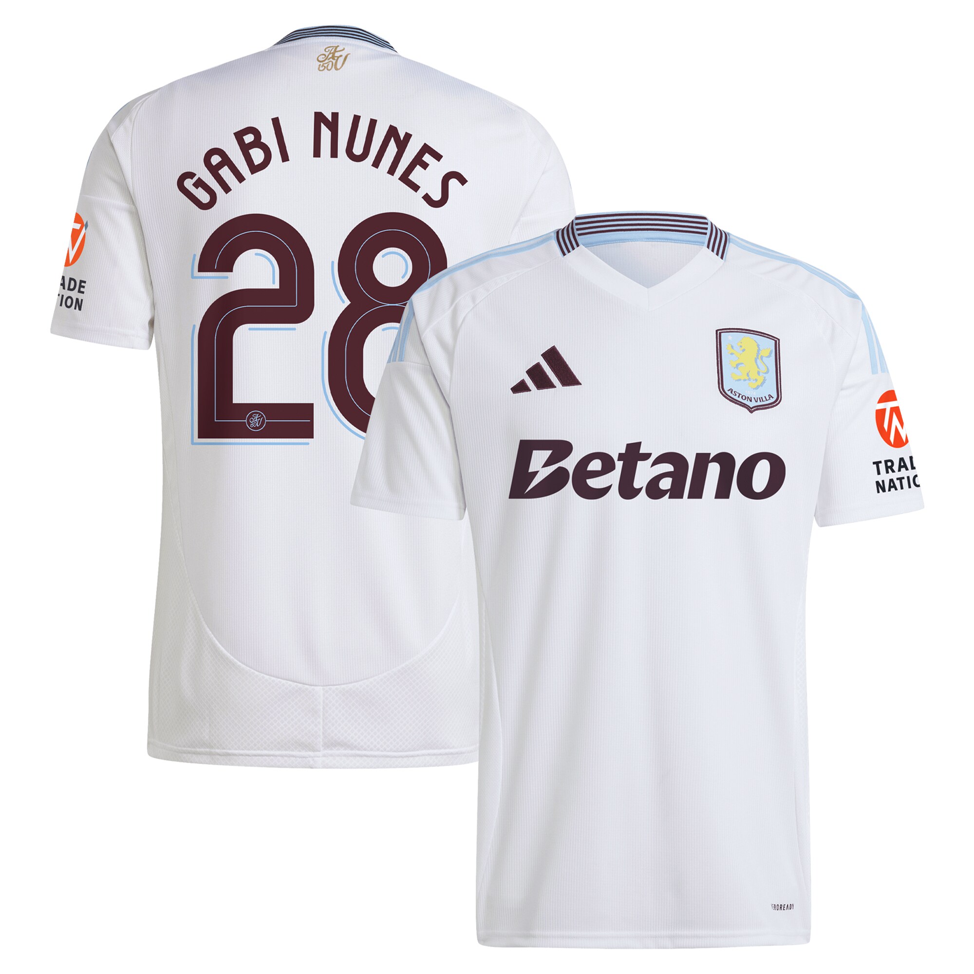 AVFC aston villa adidas away shirt 2024-25 with gabi nunes 28 cup printing Collection | Official Aston Villa Kits and Apparel