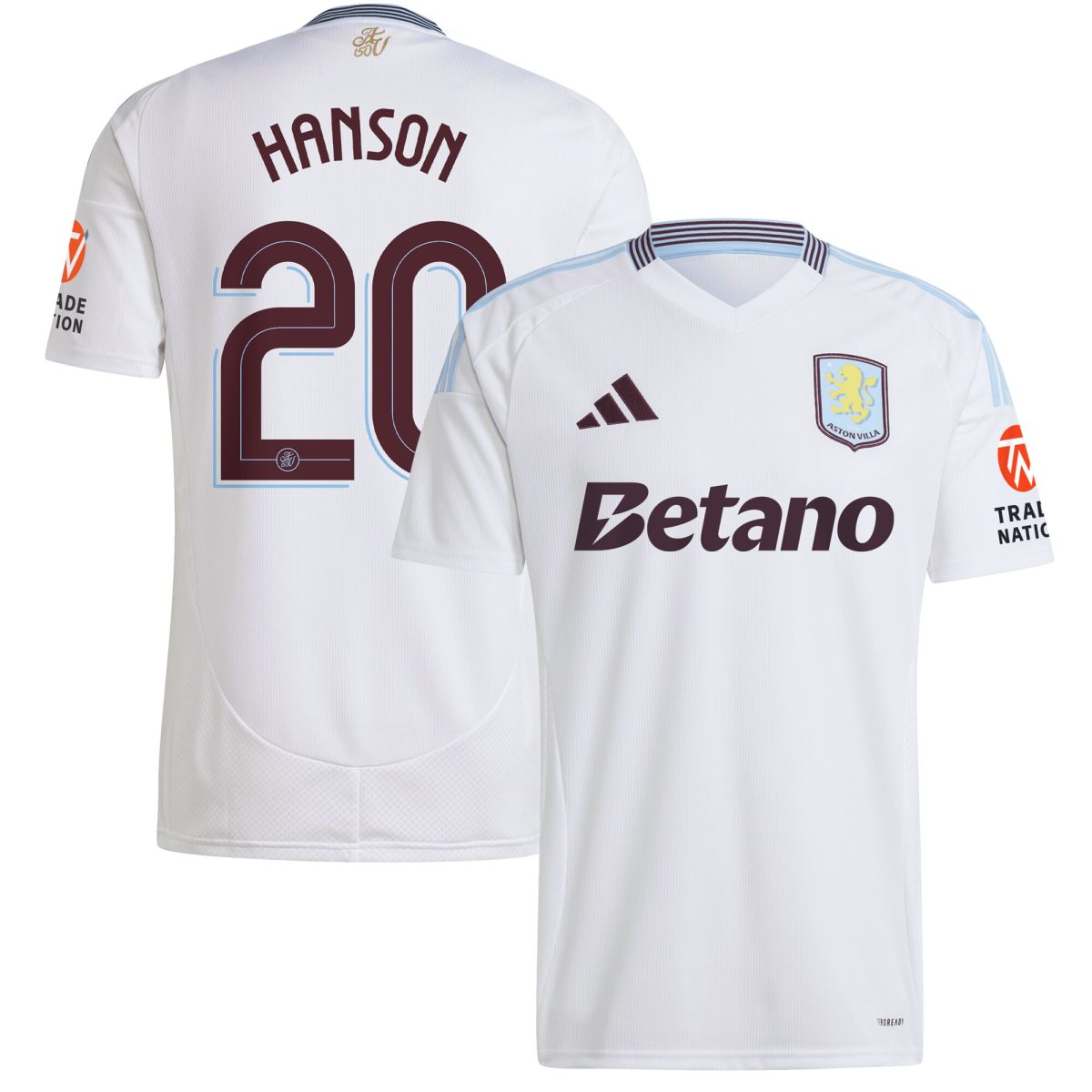 AVFC aston villa adidas away shirt 2024-25 with hanson 20 cup printing Collection | Official Aston Villa Kits and Apparel