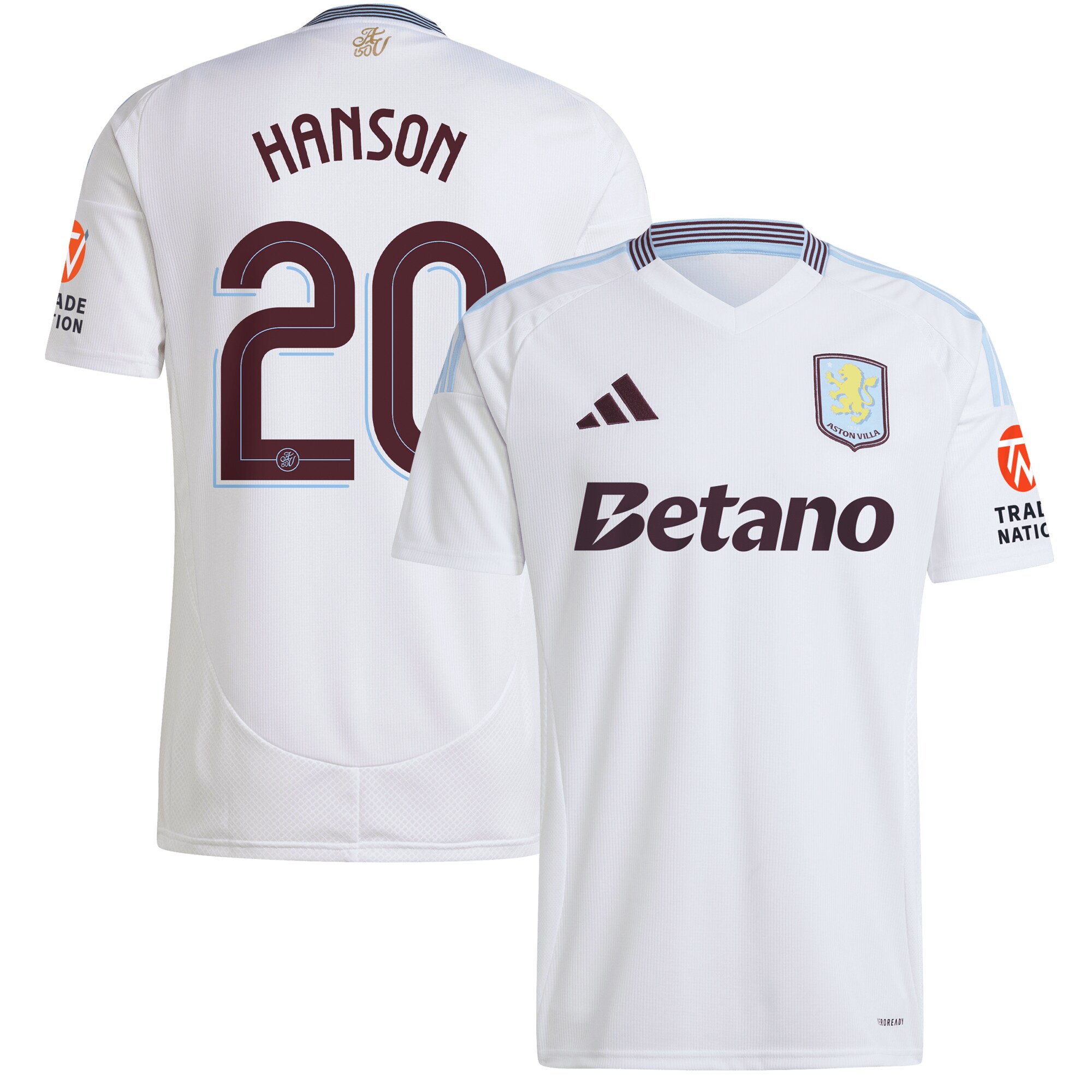 AVFC aston villa adidas away shirt 2024-25 with hanson 20 cup printing Collection | Official Aston Villa Kits and Apparel