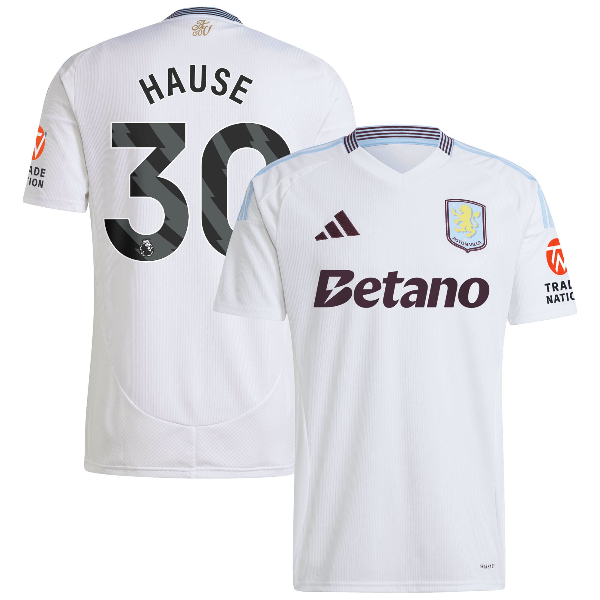AVFC aston villa adidas away shirt 2024-25 with hause 30 printing Collection | Official Aston Villa Kits and Apparel