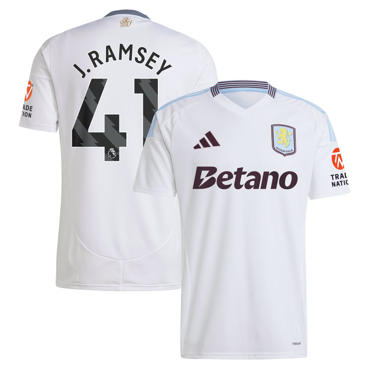 AVFC aston villa adidas away shirt 2024-25 with j. ramsey 41 printing Collection | Official Aston Villa Kits and Apparel
