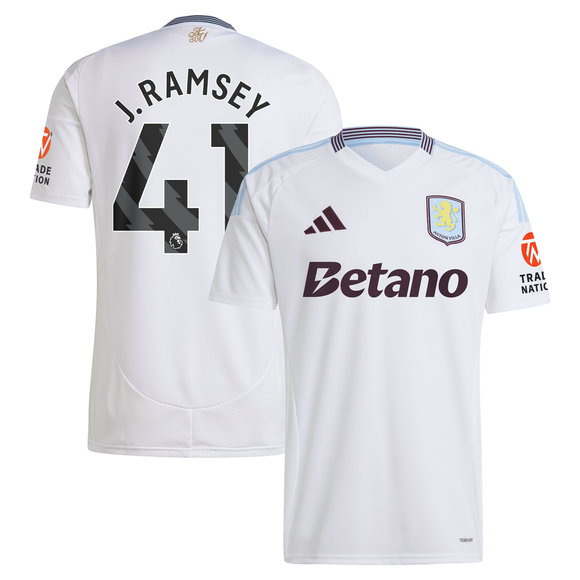 AVFC aston villa adidas away shirt 2024-25 with j. ramsey 41 printing Collection | Official Aston Villa Kits and Apparel