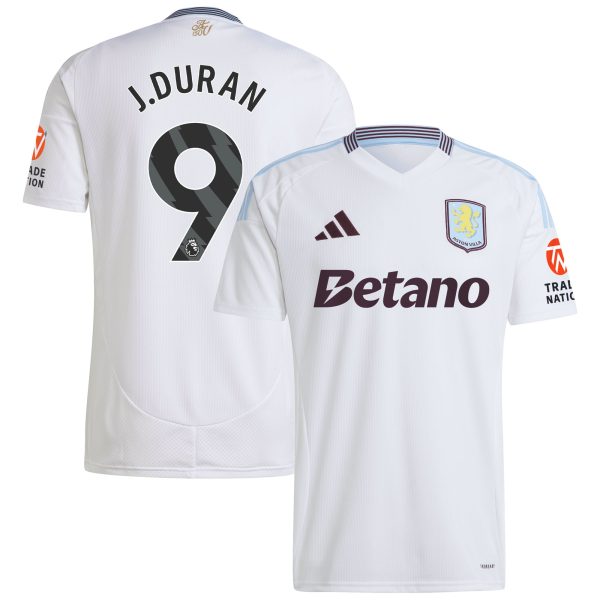AVFC aston villa adidas away shirt 2024-25 with j.duran 9 printing Collection | Official Aston Villa Kits and Apparel