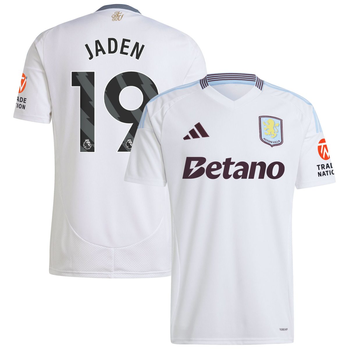 AVFC aston villa adidas away shirt 2024-25 with jaden 19 printing Collection | Official Aston Villa Kits and Apparel