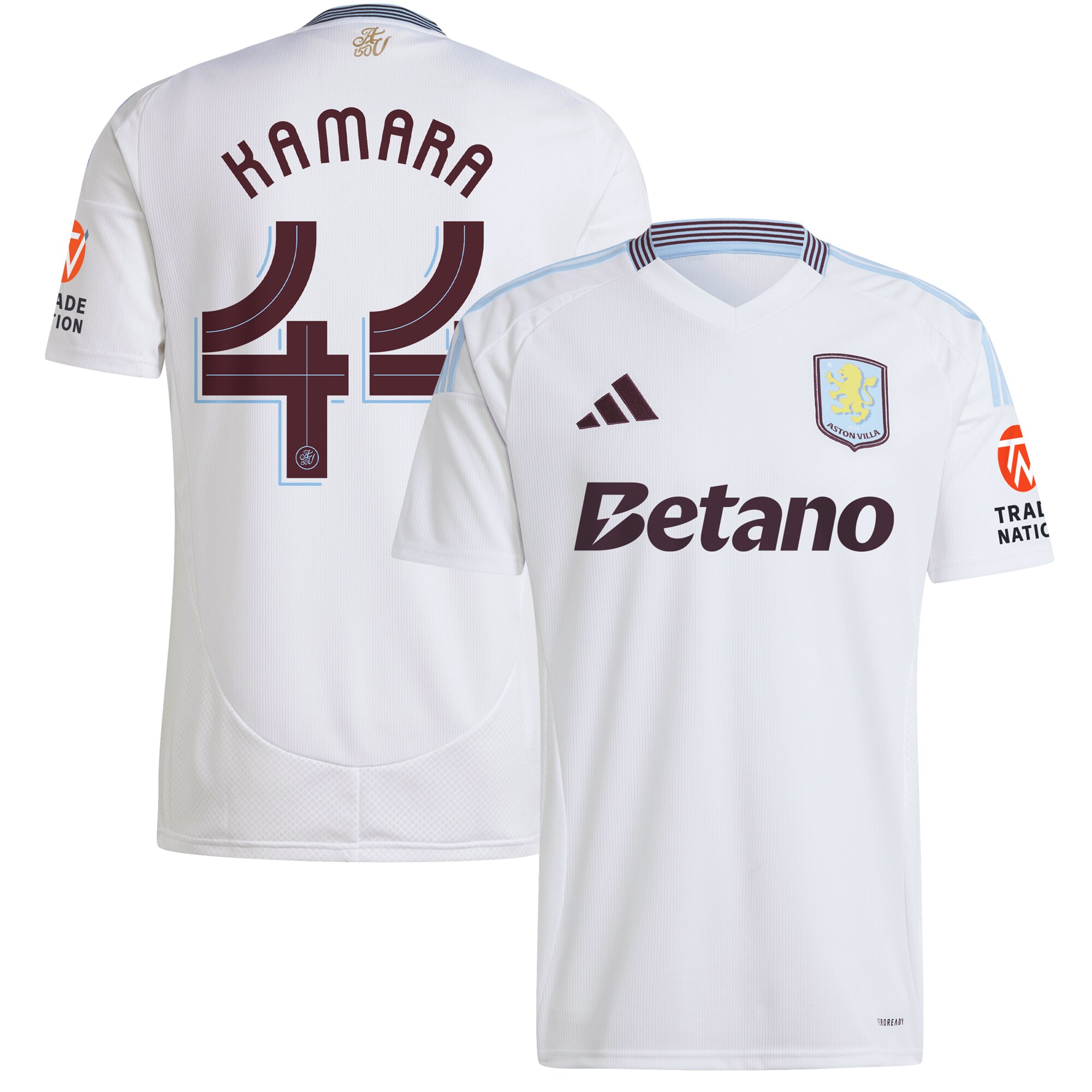 AVFC aston villa adidas away shirt 2024-25 with kamara 44 cup printing Collection | Official Aston Villa Kits and Apparel