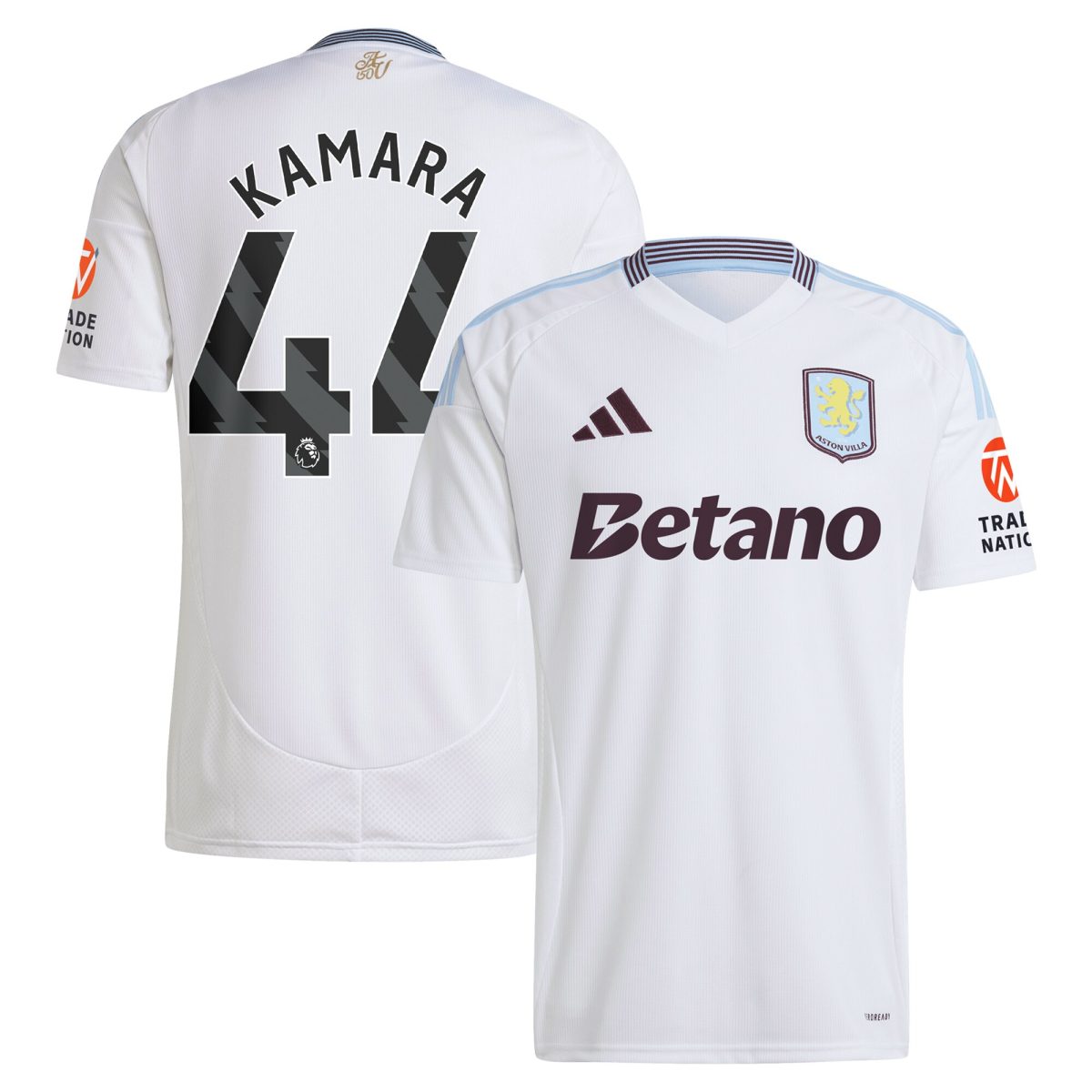 AVFC aston villa adidas away shirt 2024-25 with kamara 44 printing Collection | Official Aston Villa Kits and Apparel