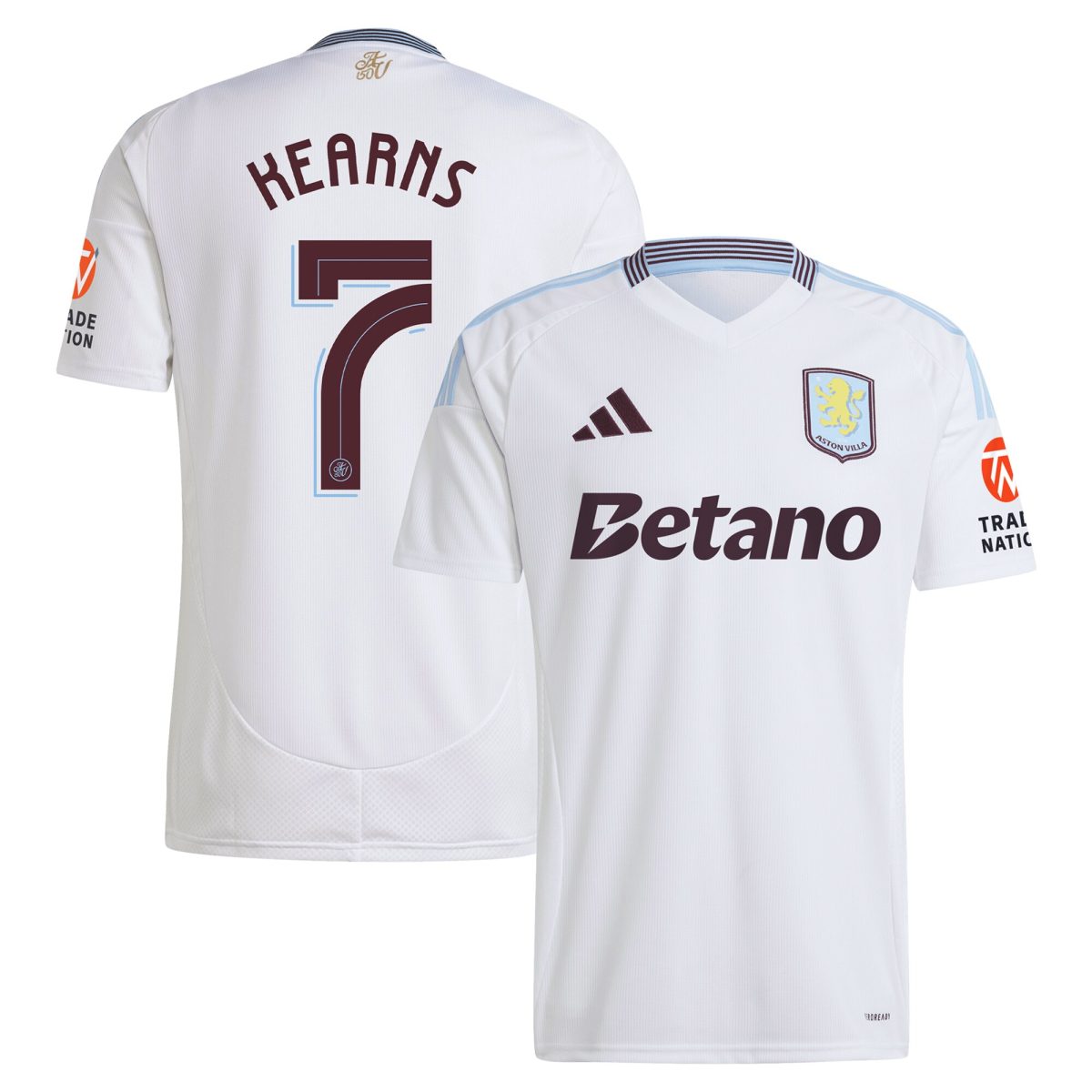 AVFC aston villa adidas away shirt 2024-25 with kearns 7 cup printing Collection | Official Aston Villa Kits and Apparel