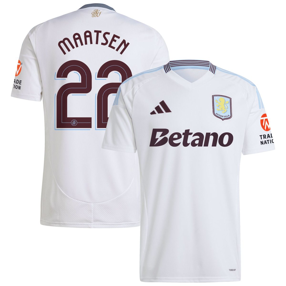 AVFC aston villa adidas away shirt 2024-25 with maatsen 22 cup printing Collection | Official Aston Villa Kits and Apparel
