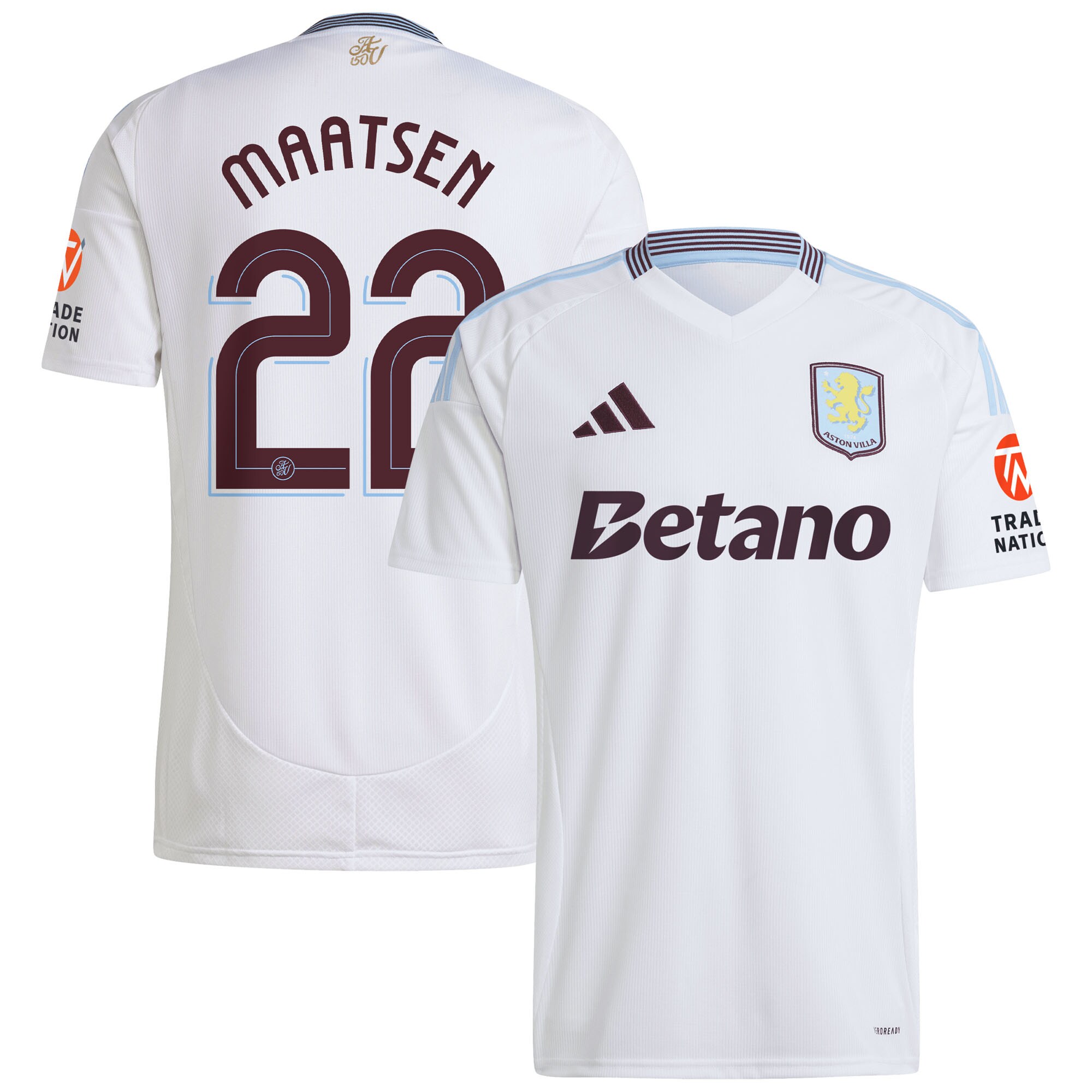 AVFC aston villa adidas away shirt 2024-25 with maatsen 22 cup printing Collection | Official Aston Villa Kits and Apparel