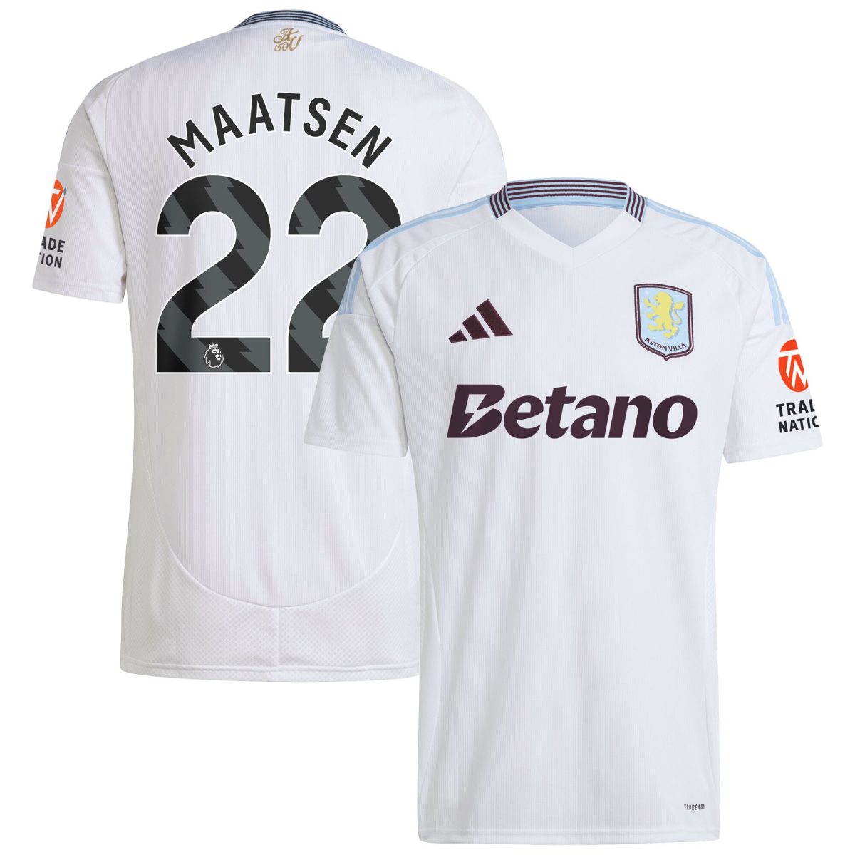 AVFC aston villa adidas away shirt 2024-25 with maatsen 22 printing Collection | Official Aston Villa Kits and Apparel