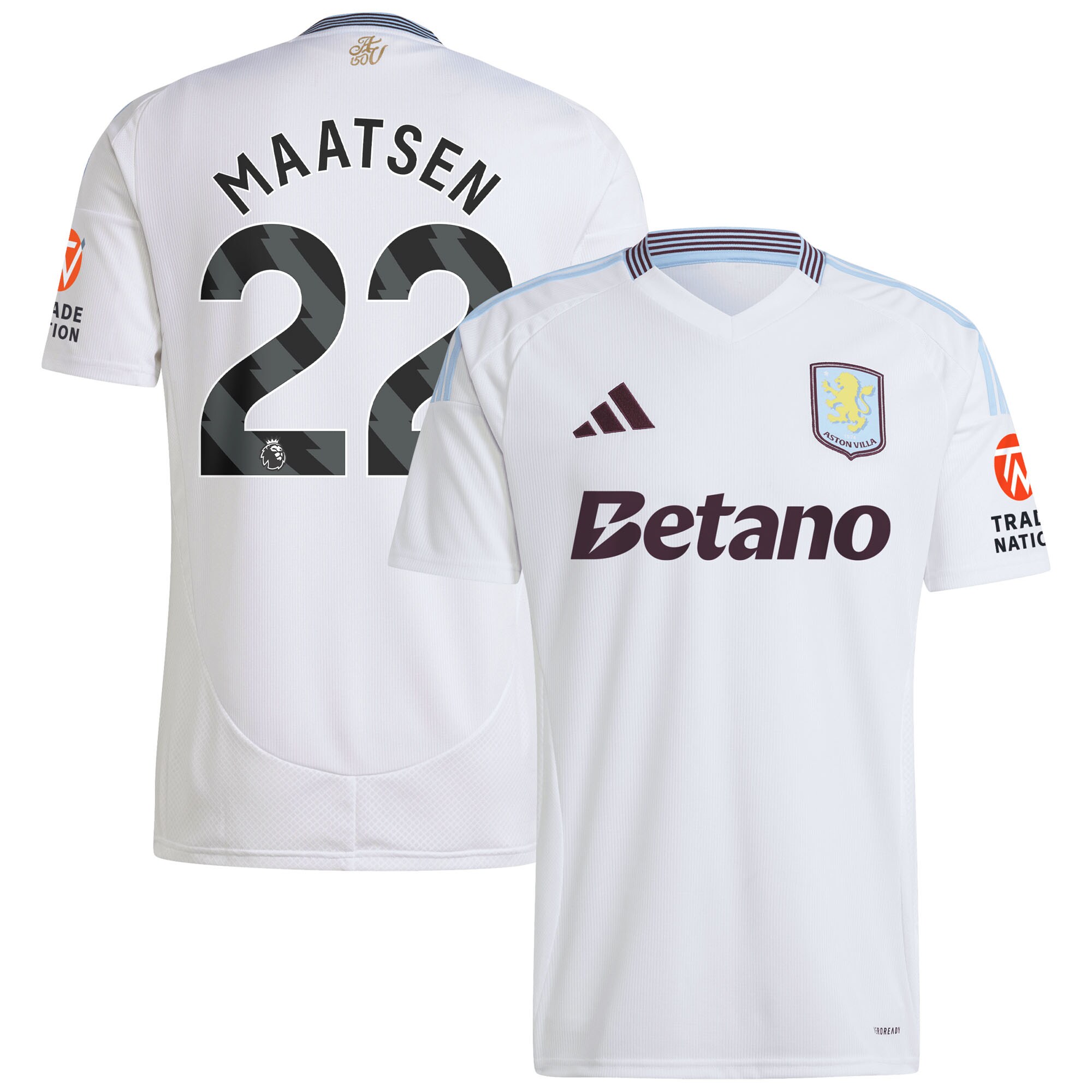 AVFC aston villa adidas away shirt 2024-25 with maatsen 22 printing Collection | Official Aston Villa Kits and Apparel