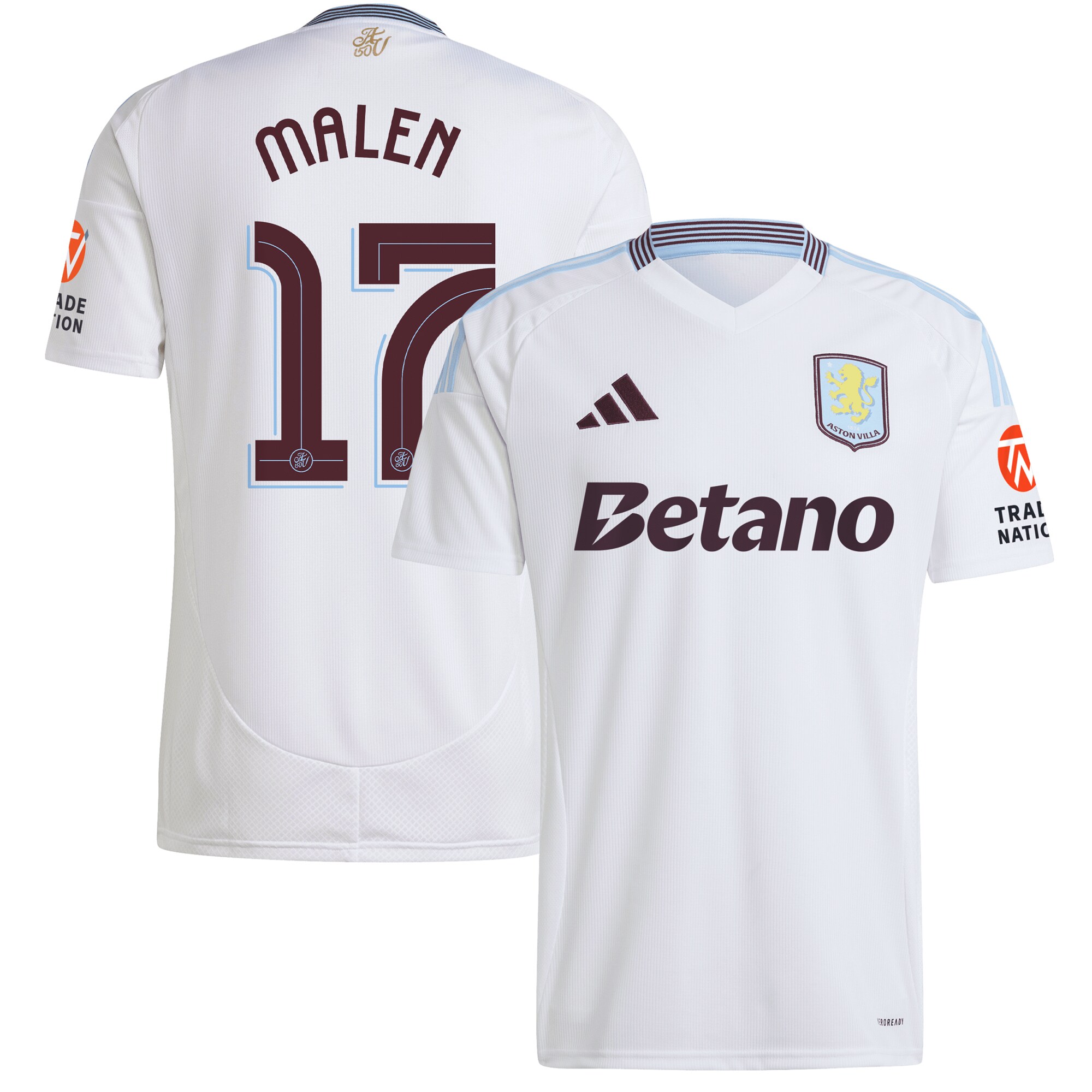 AVFC aston villa adidas away shirt 2024-25 with malen 17 cup printing Collection | Official Aston Villa Kits and Apparel