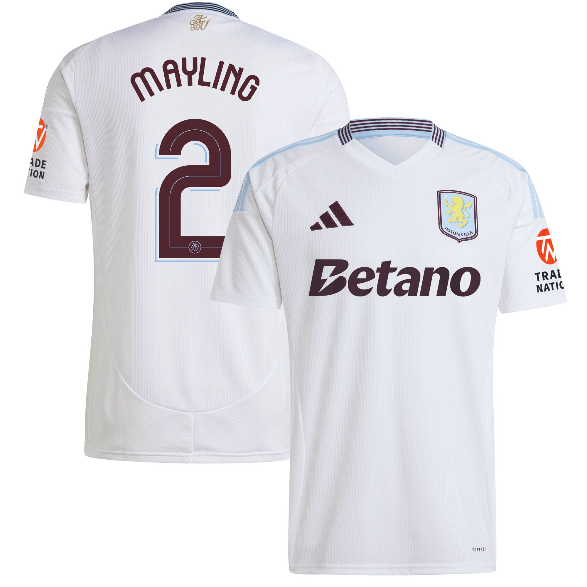 AVFC aston villa adidas away shirt 2024-25 with mayling 2 cup printing Collection | Official Aston Villa Kits and Apparel