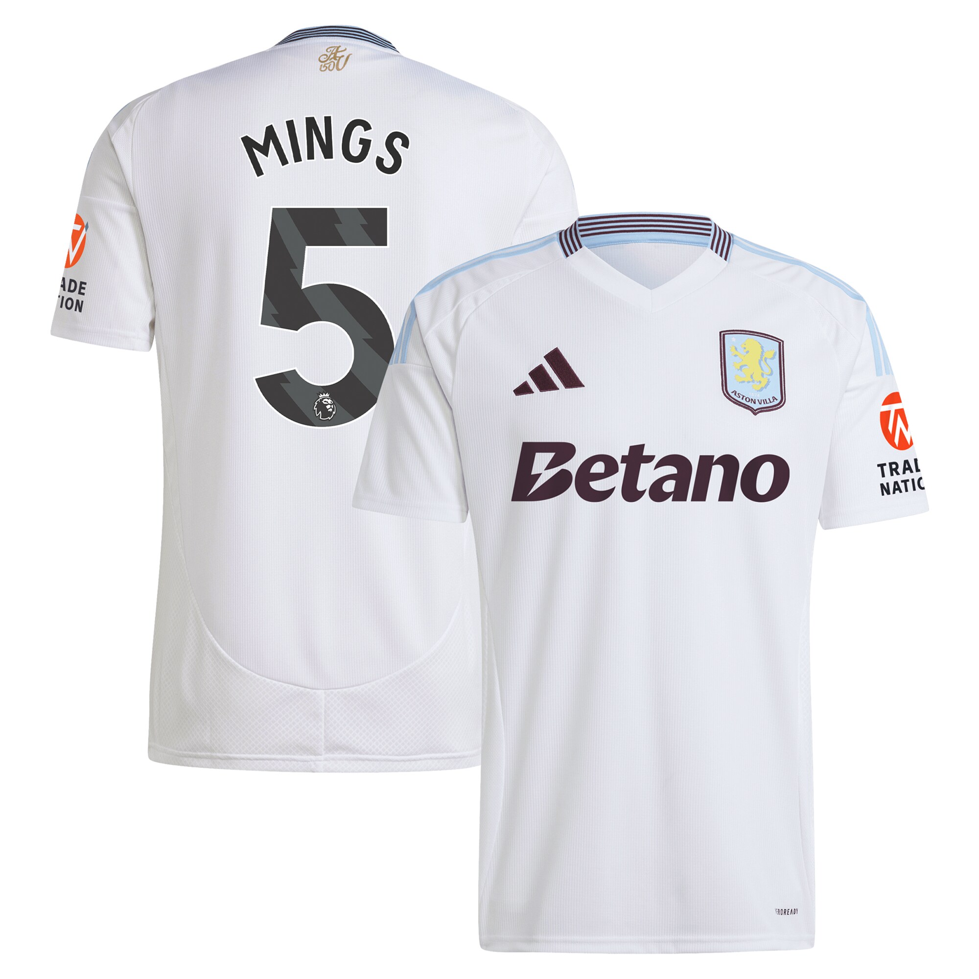 AVFC aston villa adidas away shirt 2024-25 with mings 5 printing Collection | Official Aston Villa Kits and Apparel