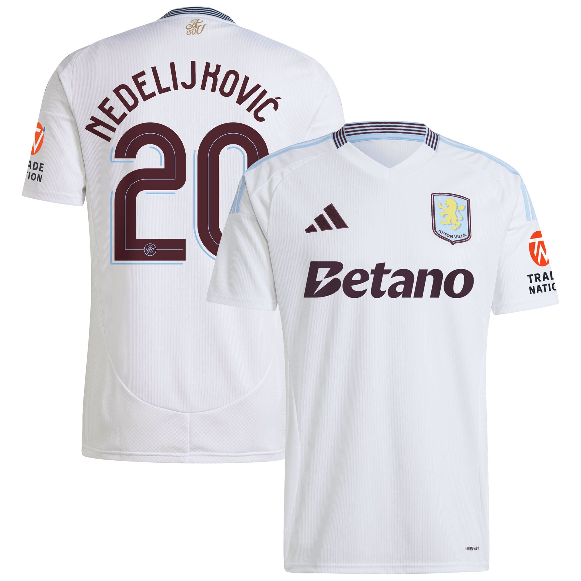 AVFC aston villa adidas away shirt 2024-25 with nedeljković 20 cup printing Collection | Official Aston Villa Kits and Apparel