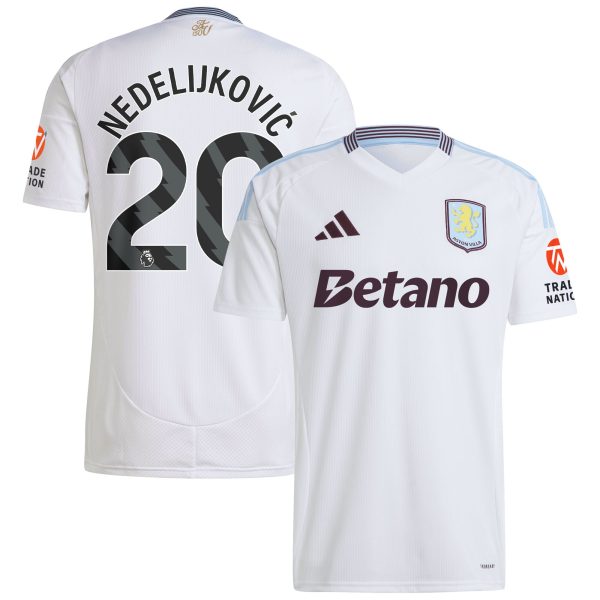 AVFC aston villa adidas away shirt 2024-25 with nedeljković 20 printing Collection | Official Aston Villa Kits and Apparel